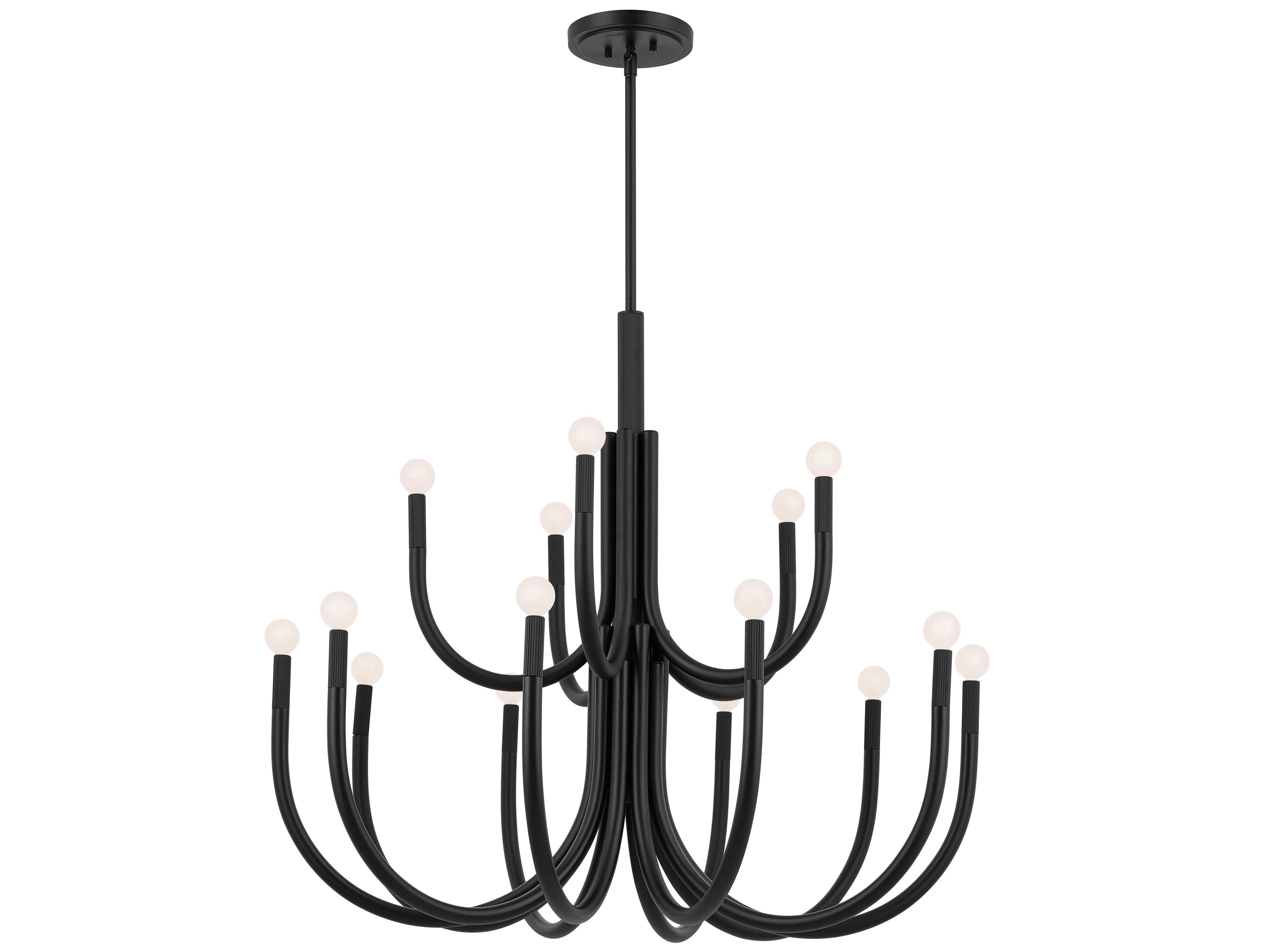 Odensa 15-Light Black Candelabra Chandelier