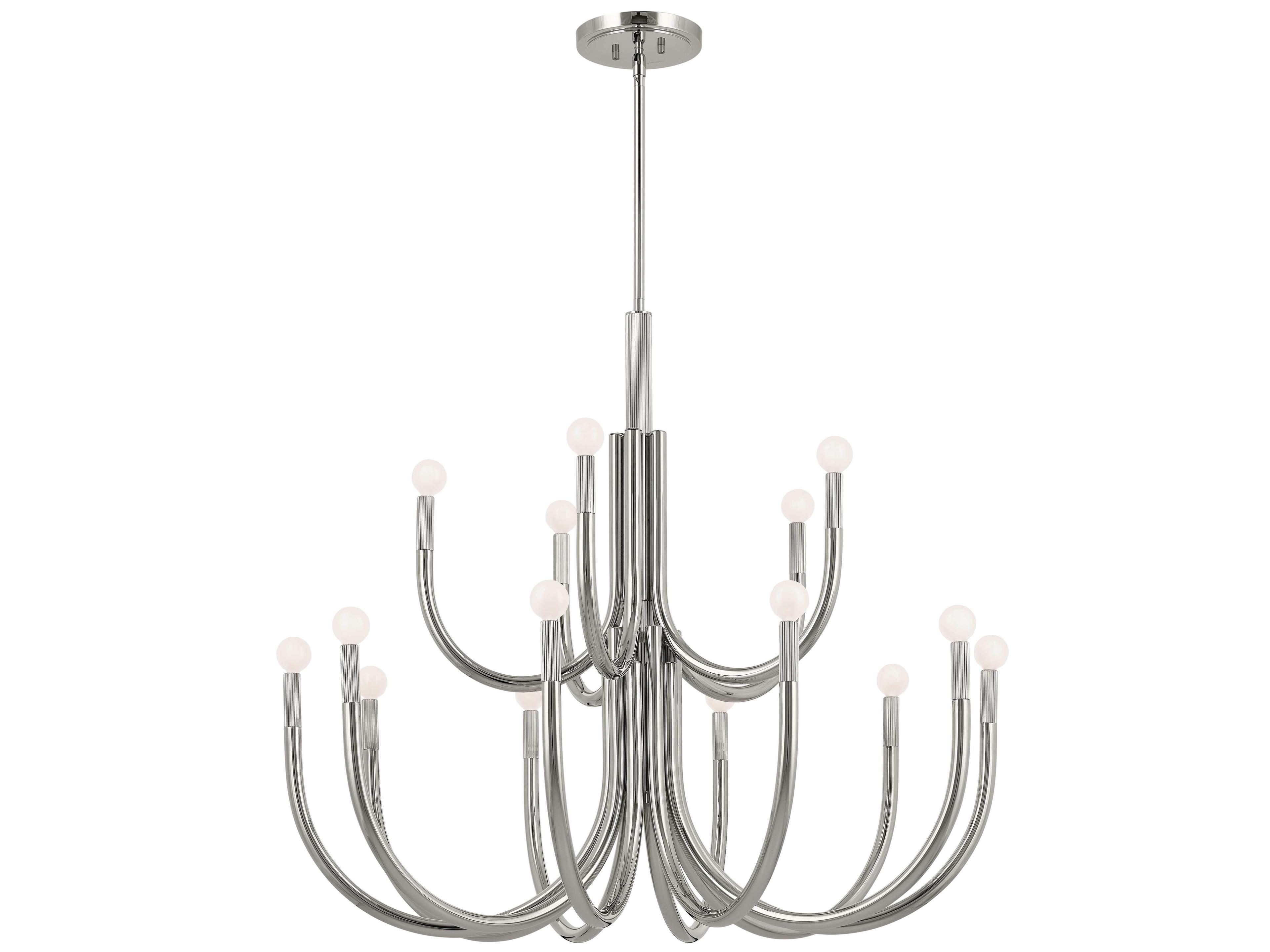 Odensa 15-Light Polished Nickel Candelabra Chandelier