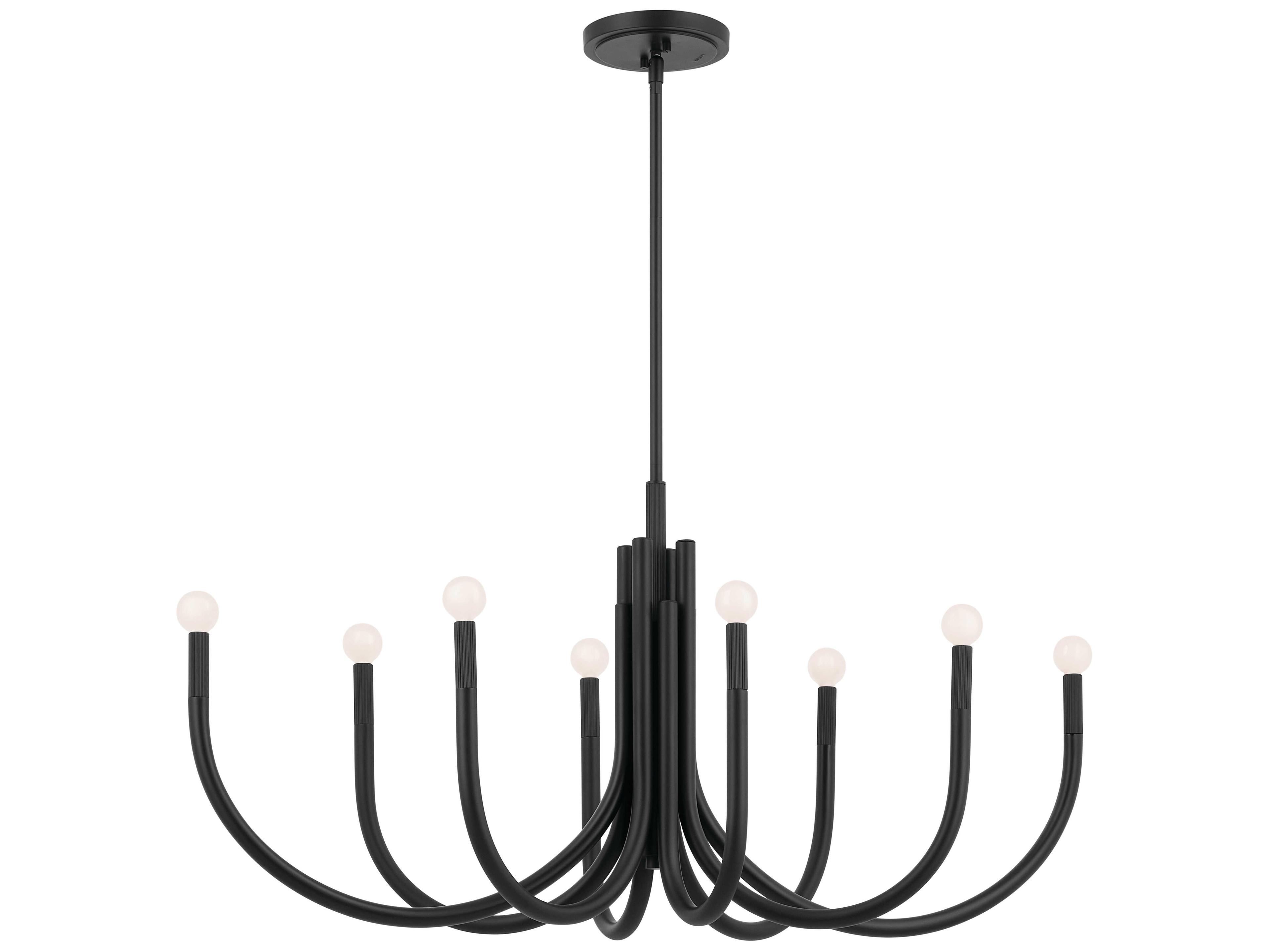 Odensa 8-Light Black Linear Island Pendant
