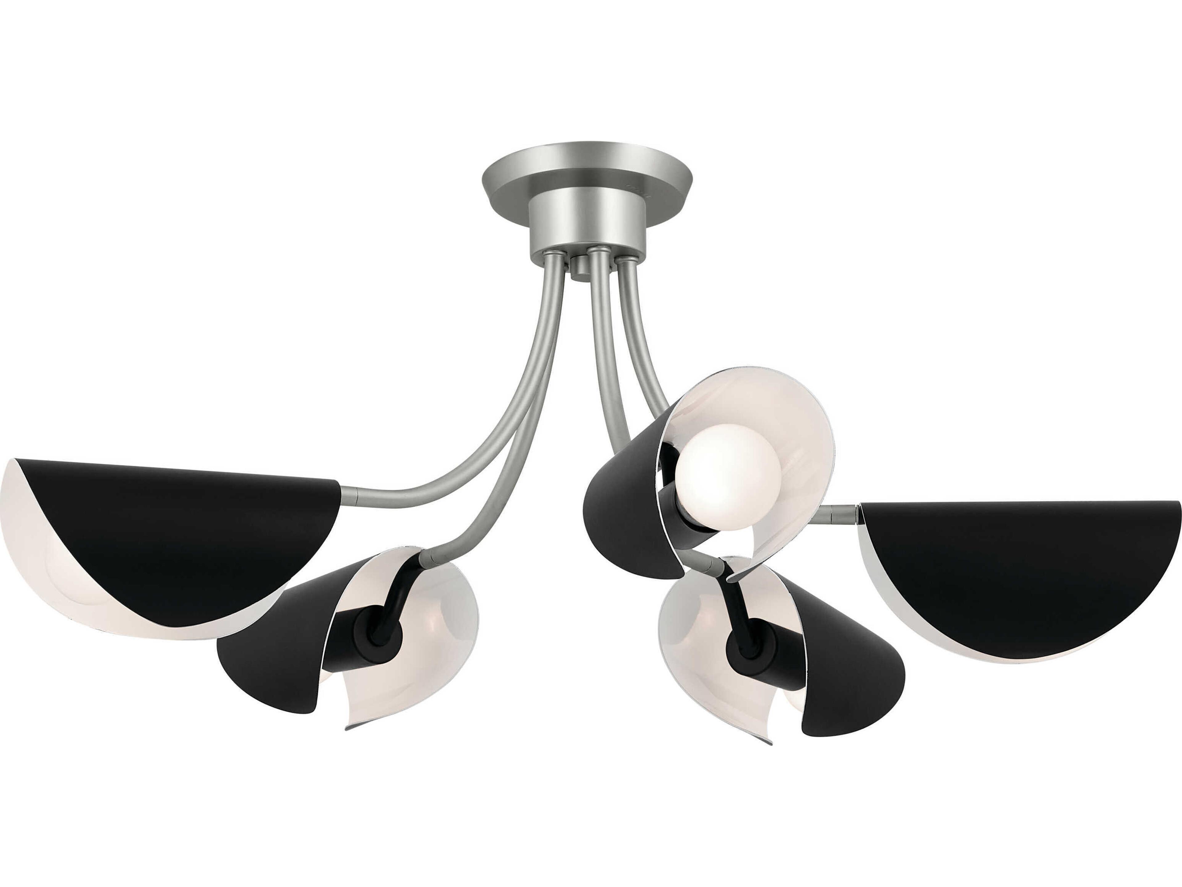 Kichler Arcus 5-Light Satin Nickel Black Geometric Chandelier