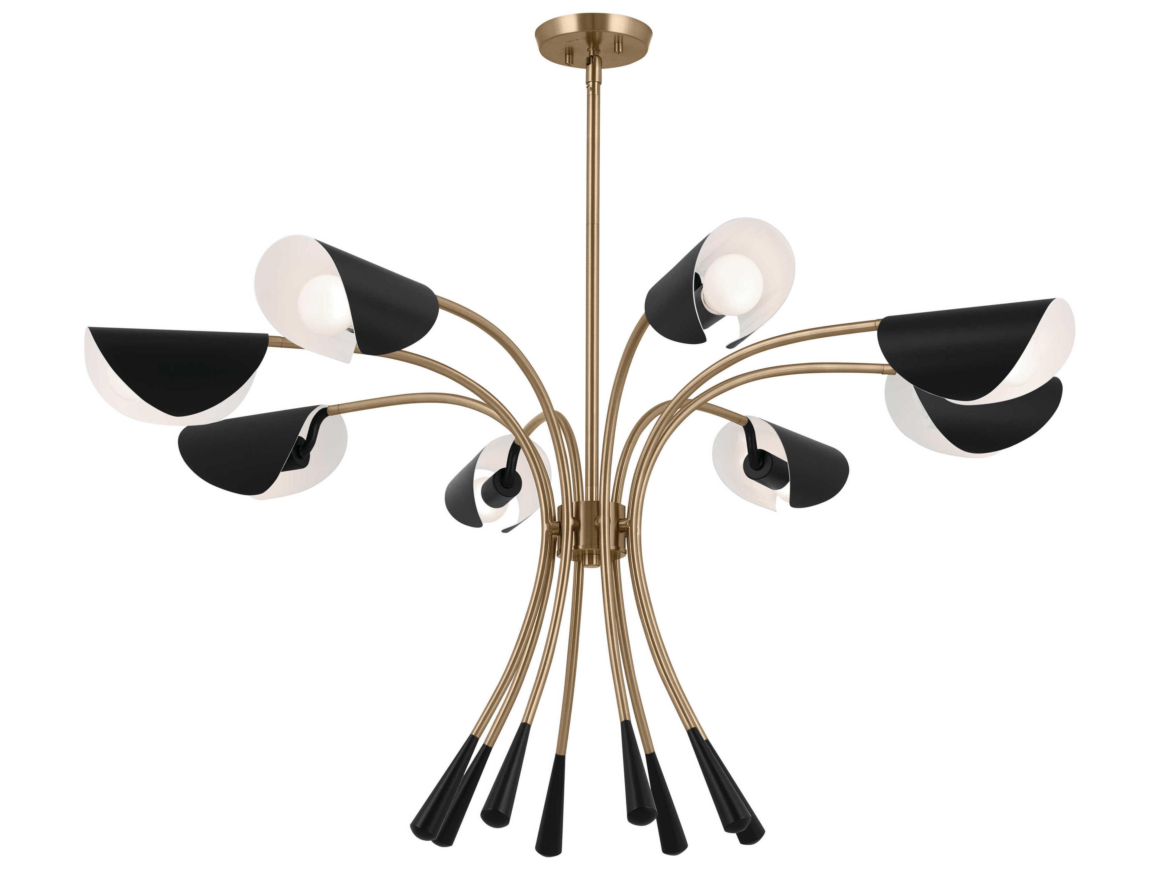 Arcus 8-Light Champagne Bronze Black Geometric Chandelier