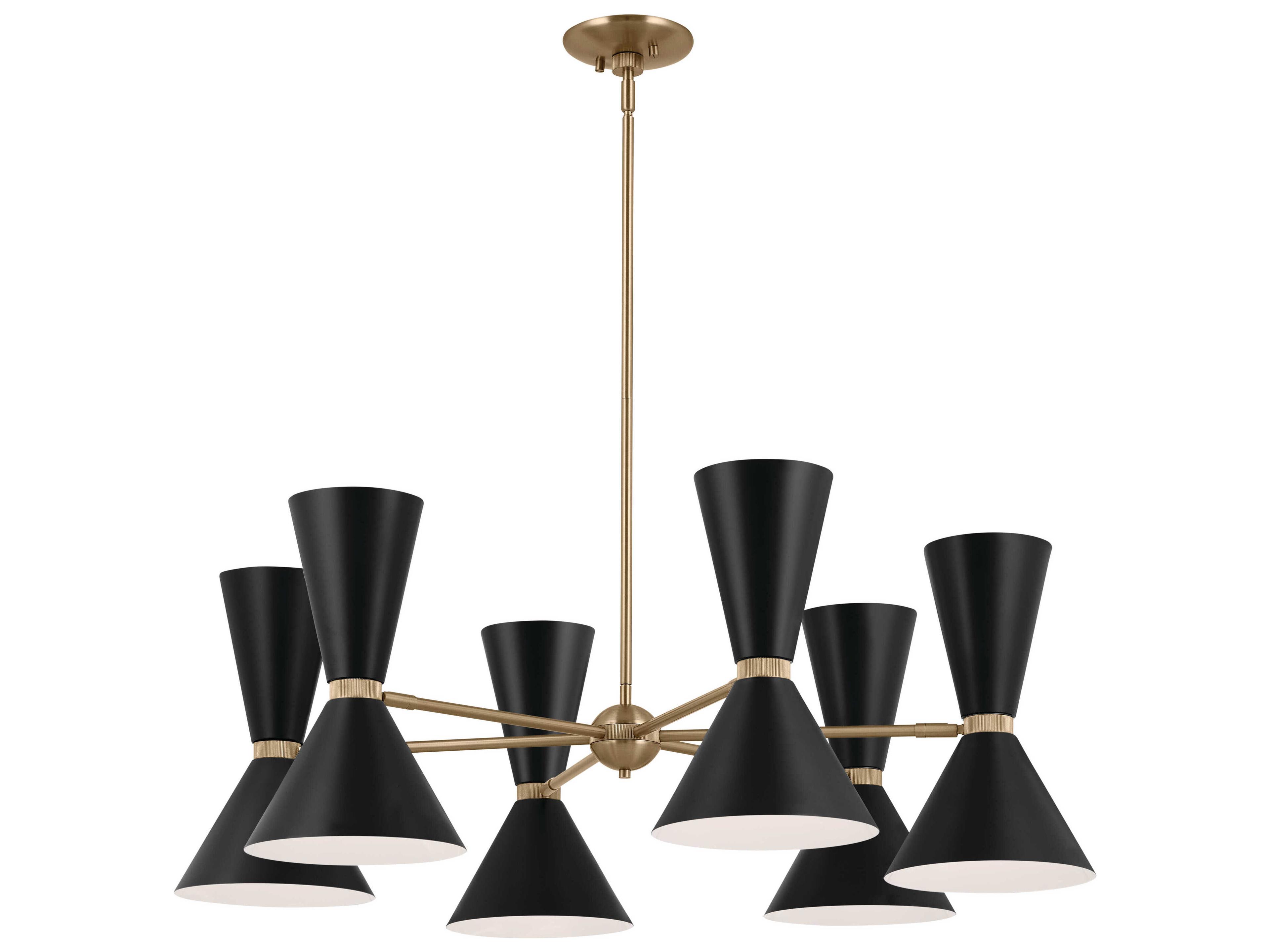 Phix 12-Light Champagne Bronze Black Geometric Chandelier