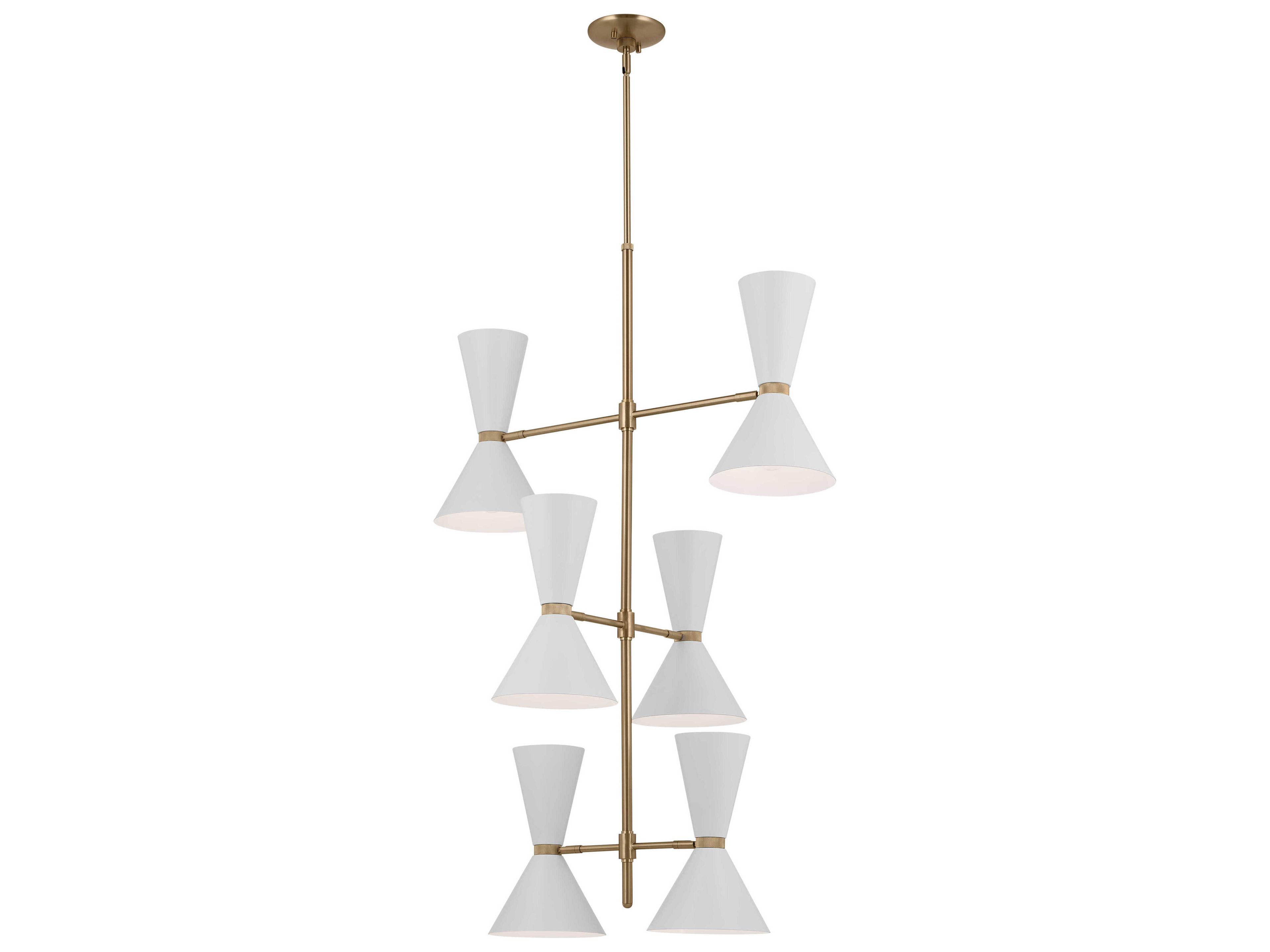 Phix 12-Light Champagne Bronze White Geometric Chandelier