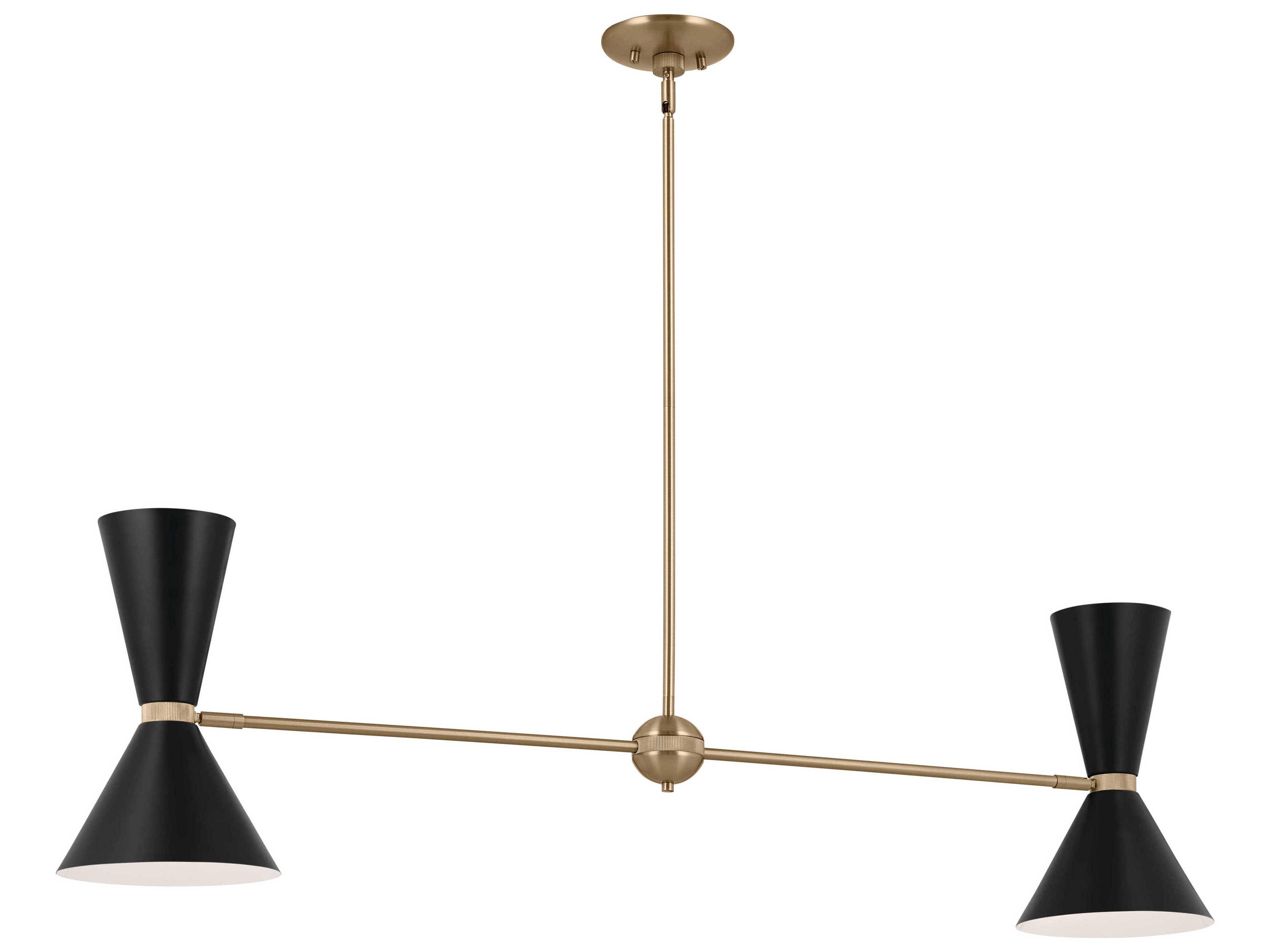 Phix 4-Light Champagne Bronze Black Geometric Linear Island Pendant