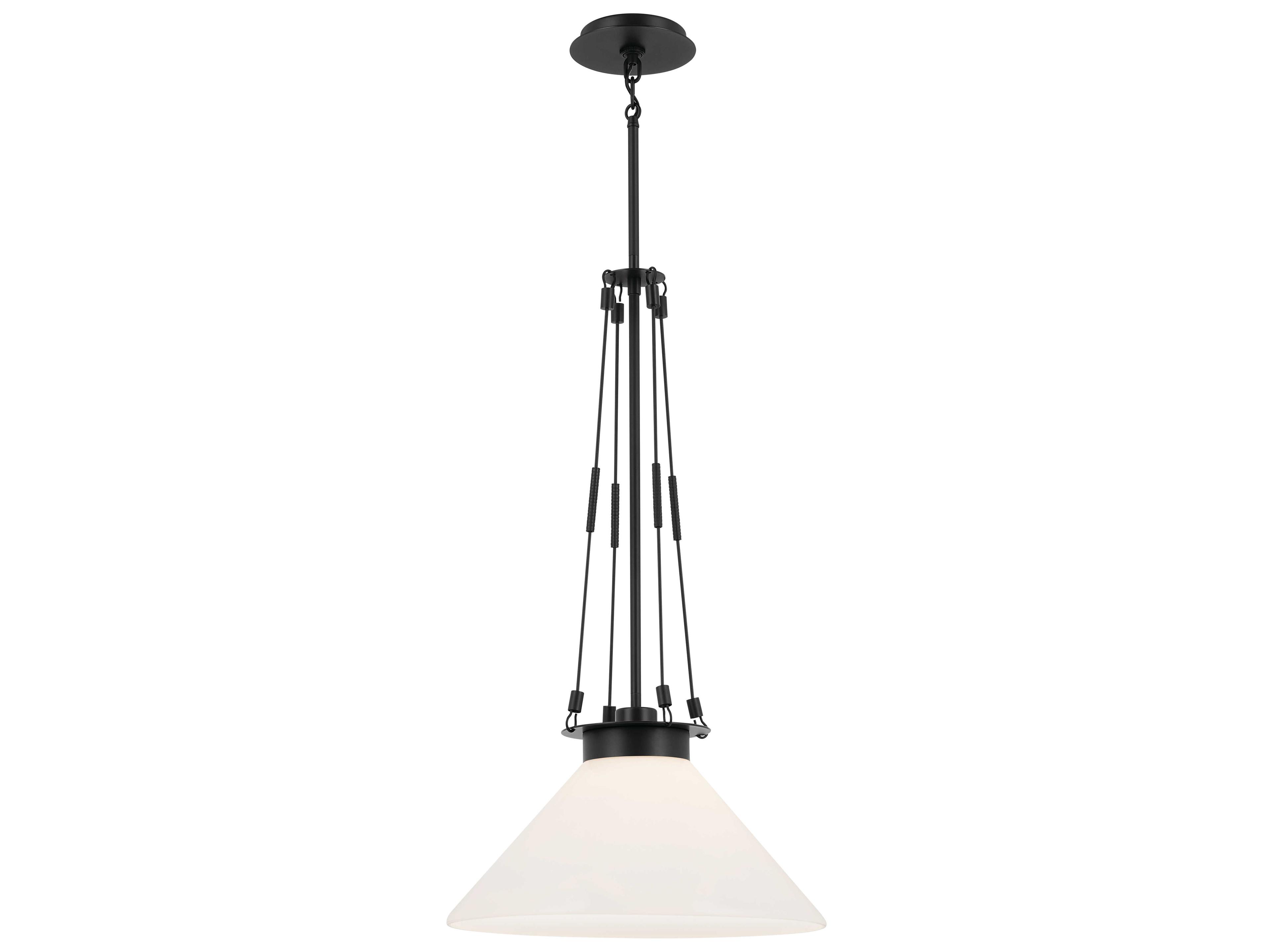 Albers 1-Light Black Glass Pendant
