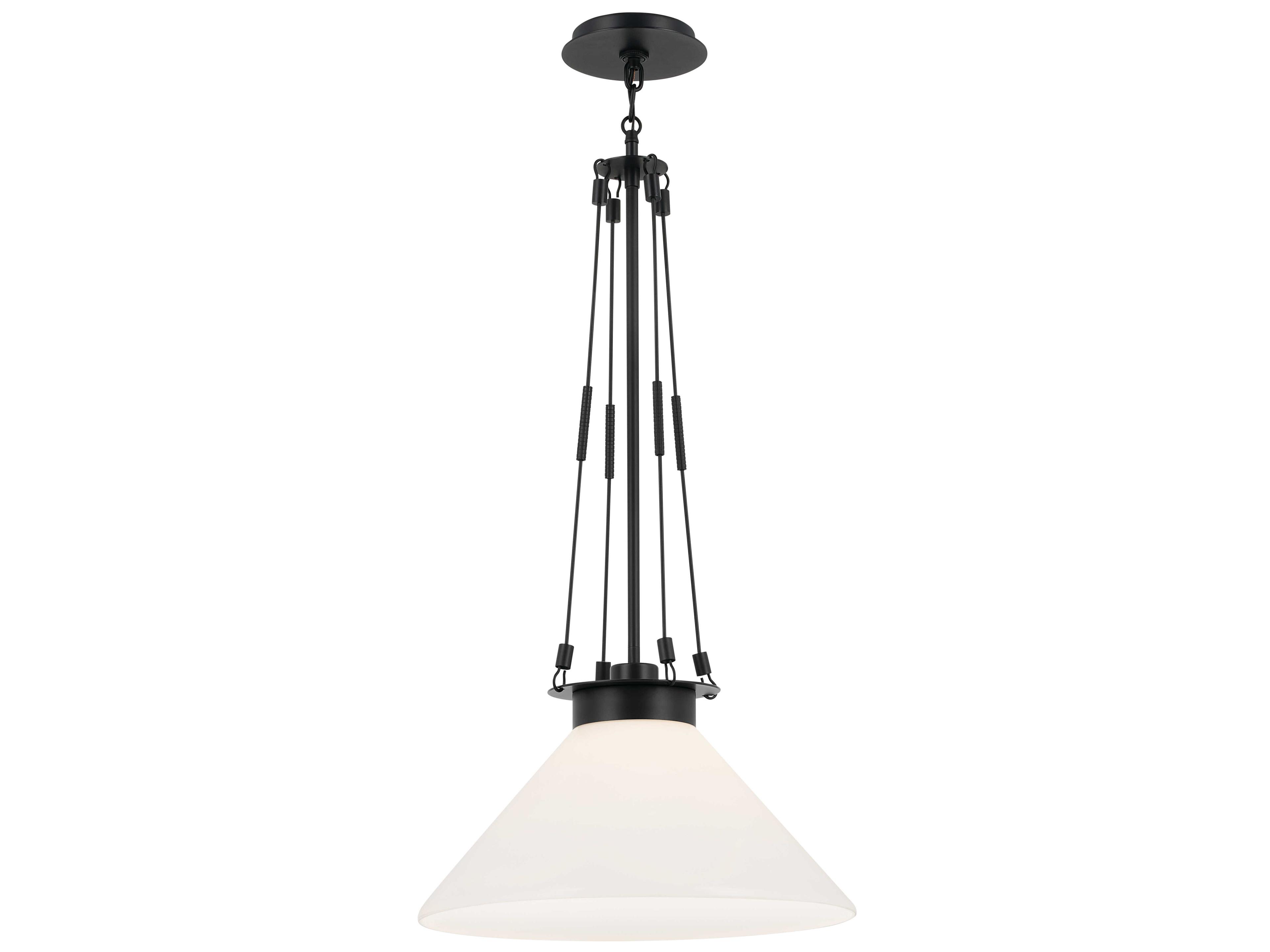 Kichler Albers 1-Light Black Glass Pendant
