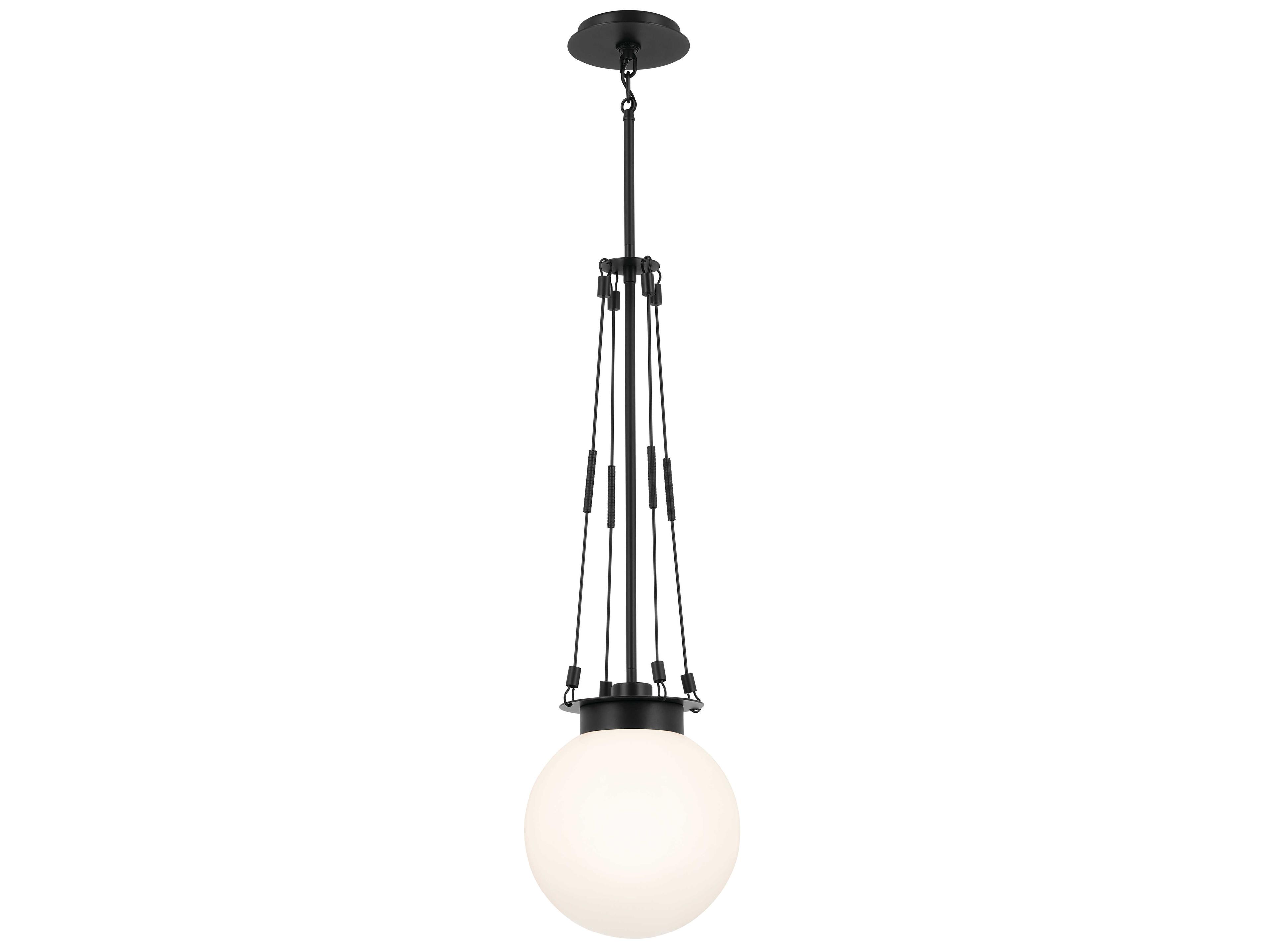 Albers 1-Light Black Glass Globe Mini Pendant