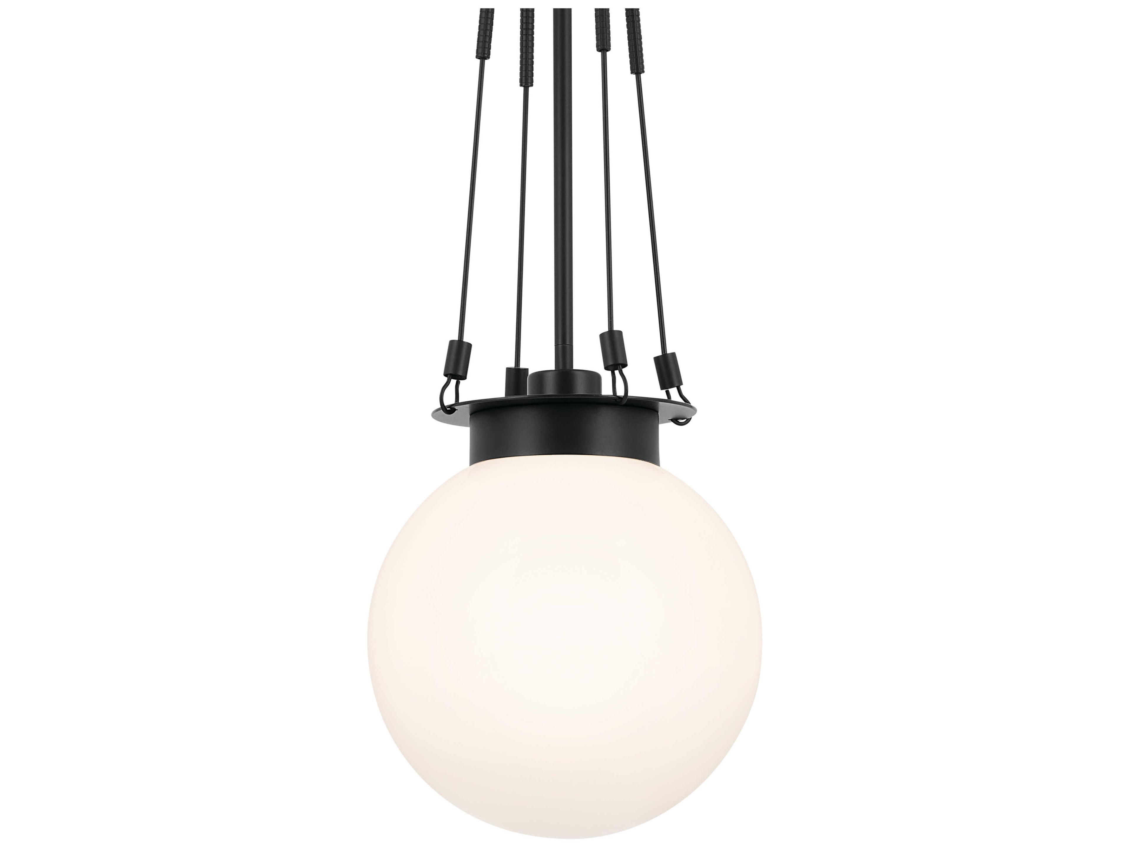 Kichler Albers 1-Light Black Glass Globe Mini Pendant