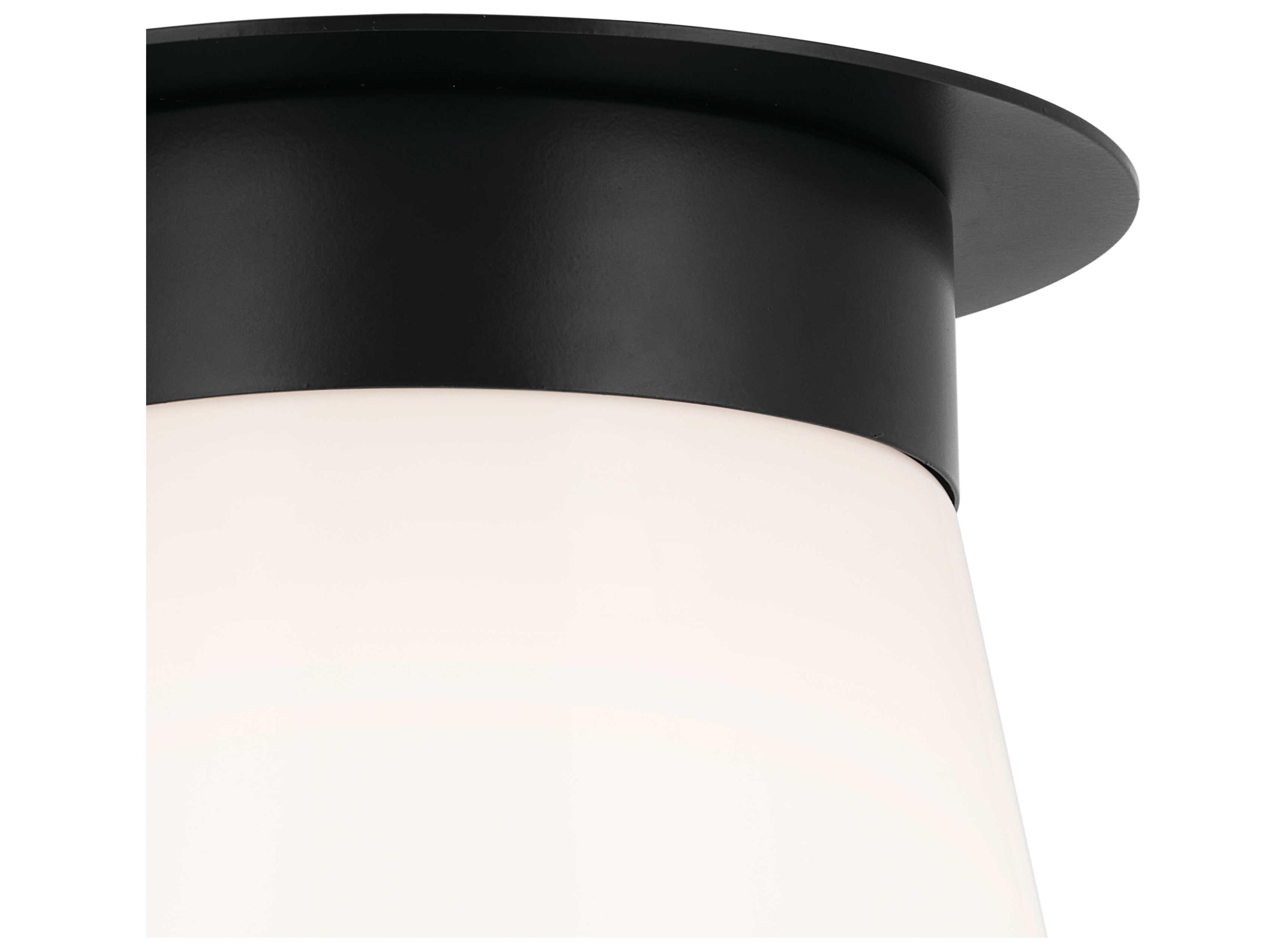 Kichler Albers 1-Light Black Glass Flush Mount