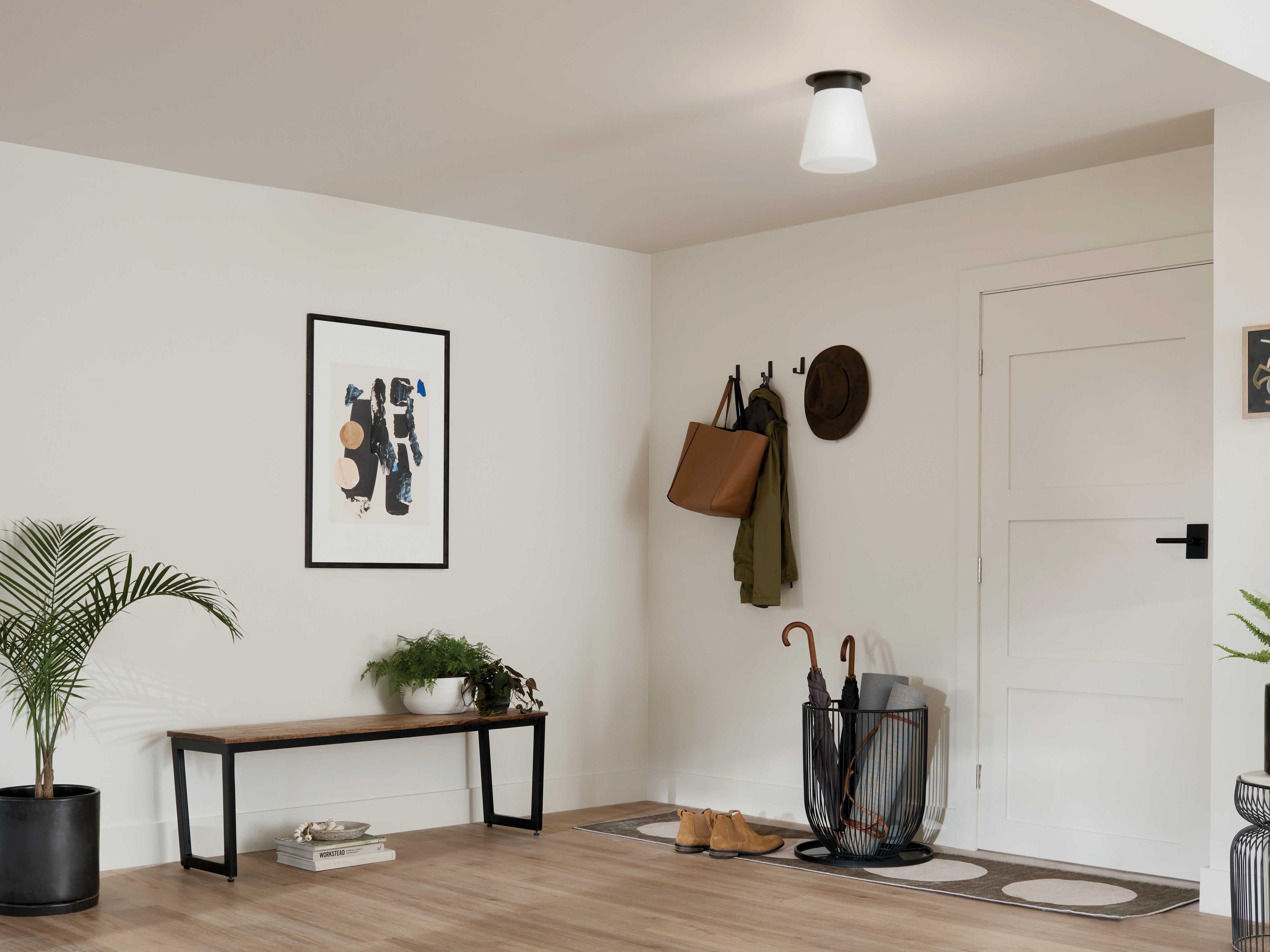 Kichler Albers 1-Light Black Glass Flush Mount