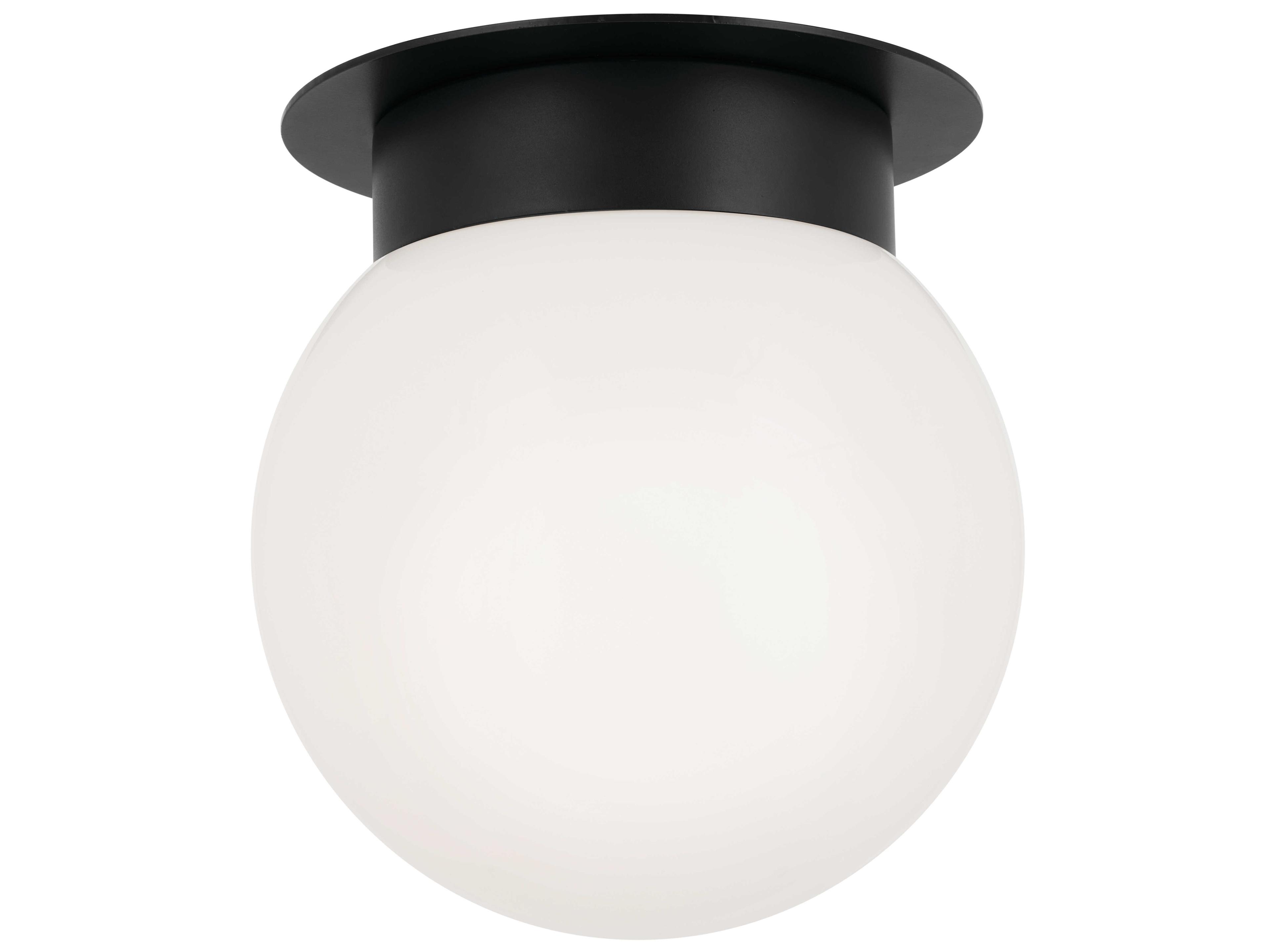 Albers 1-Light Black Glass Globe Flush Mount