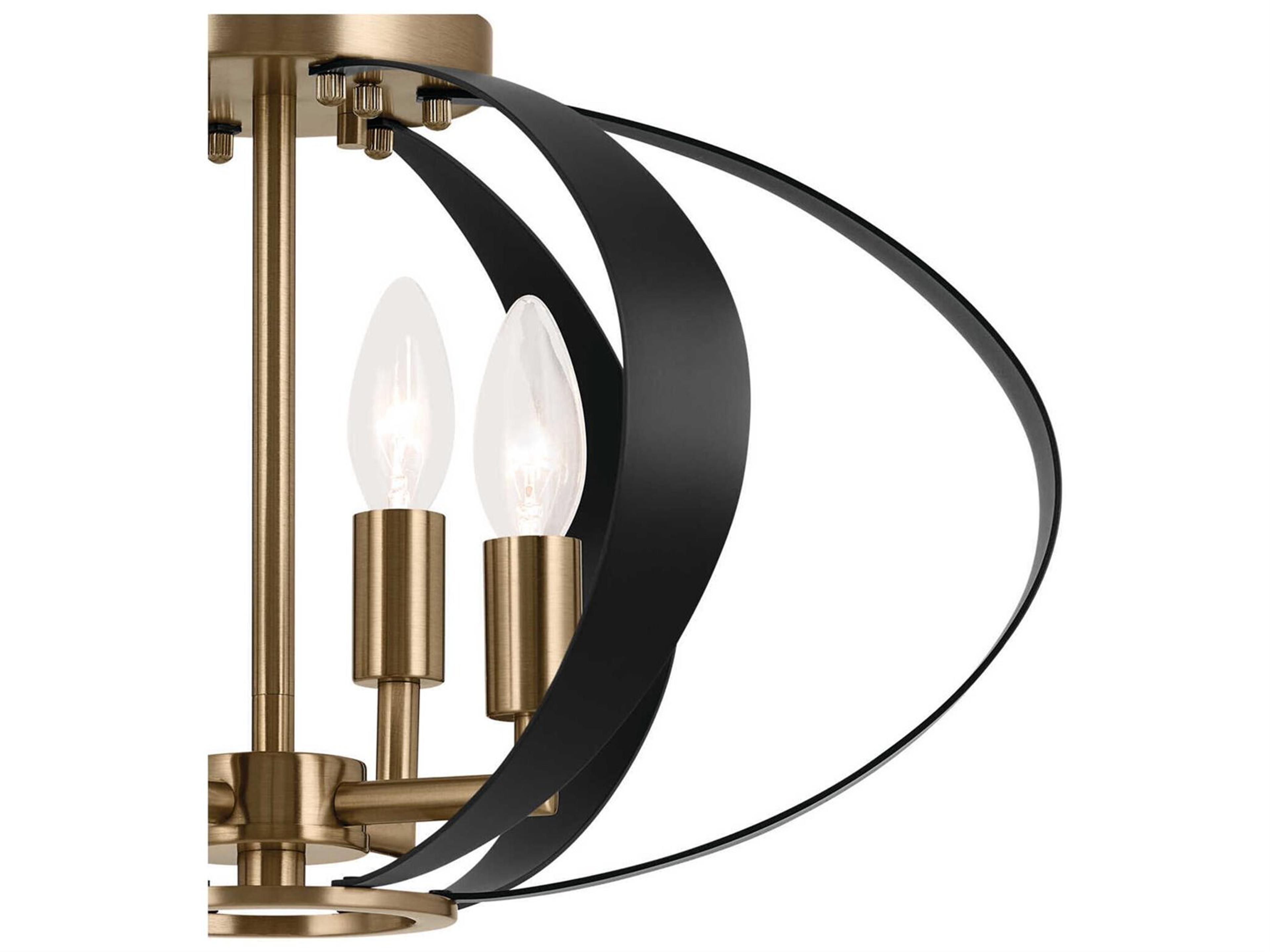 Kichler Cecil 4-Light Champagne Bronze Brass Geometric Flush Mount