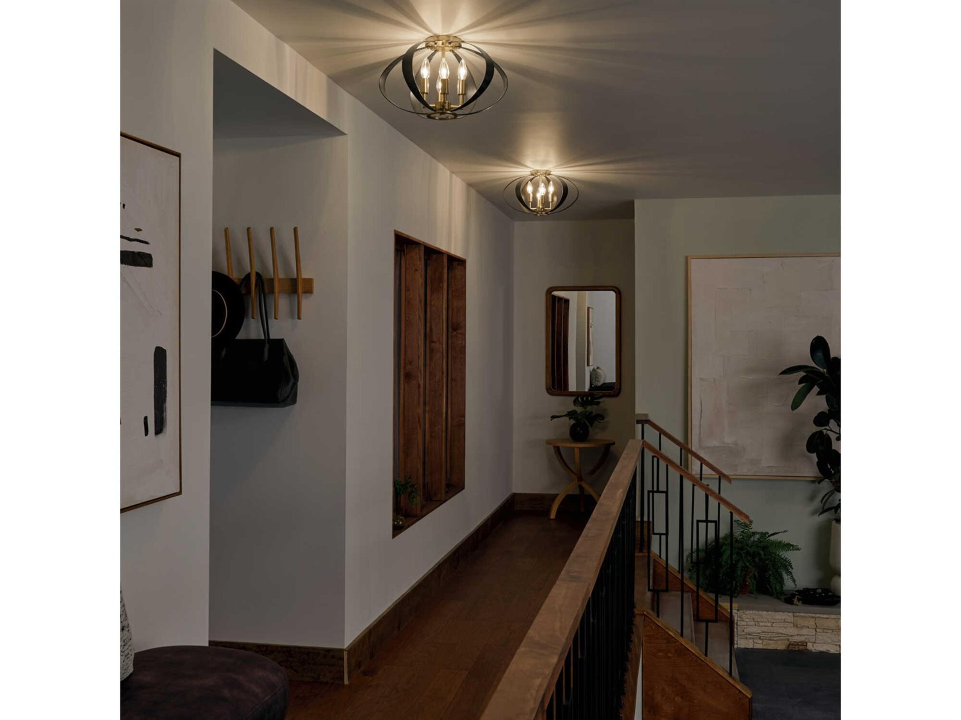 Kichler Cecil 4-Light Champagne Bronze Brass Geometric Flush Mount