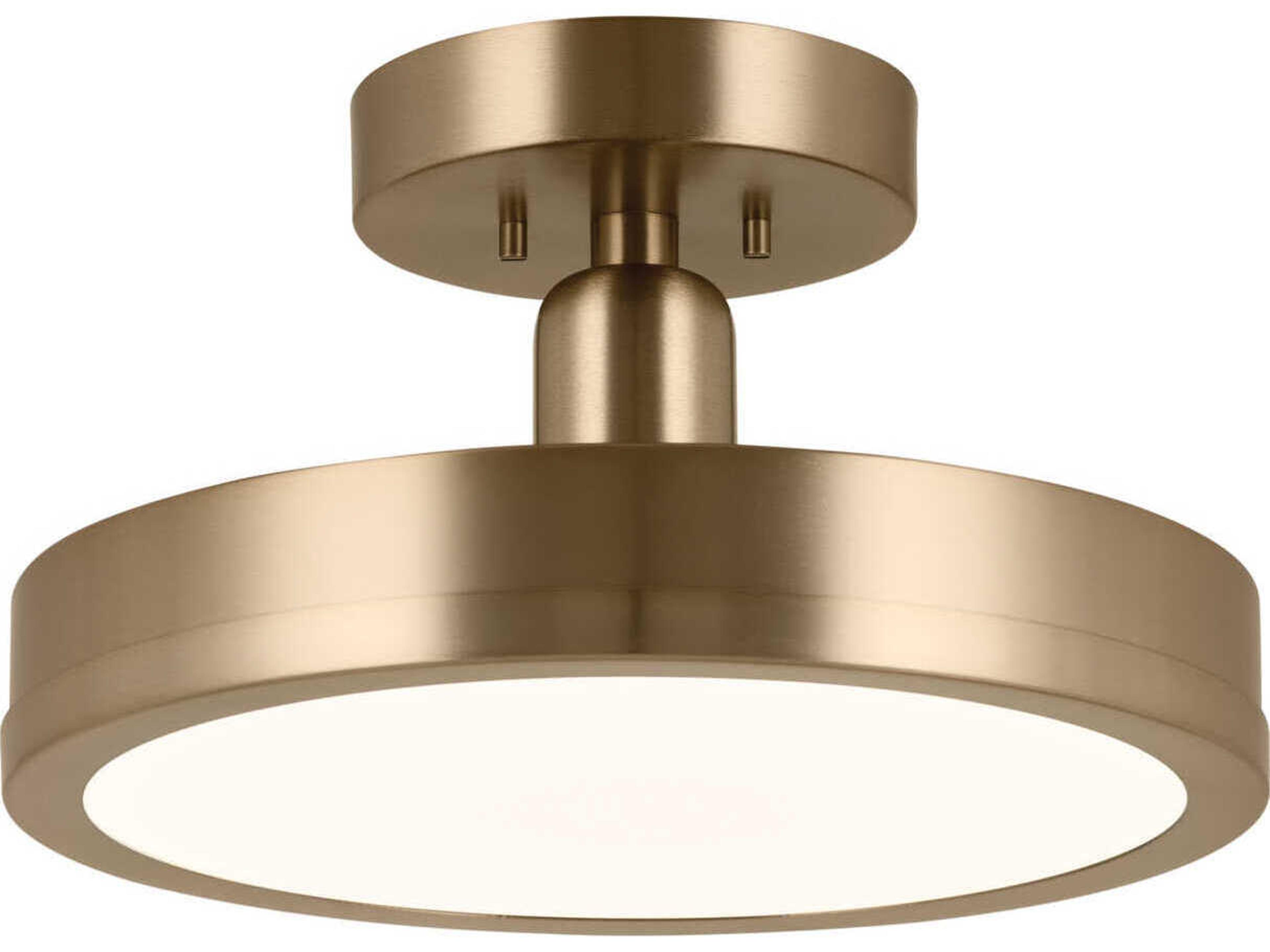 Riu 1-Light Champagne Bronze LED Semi Flush Mount