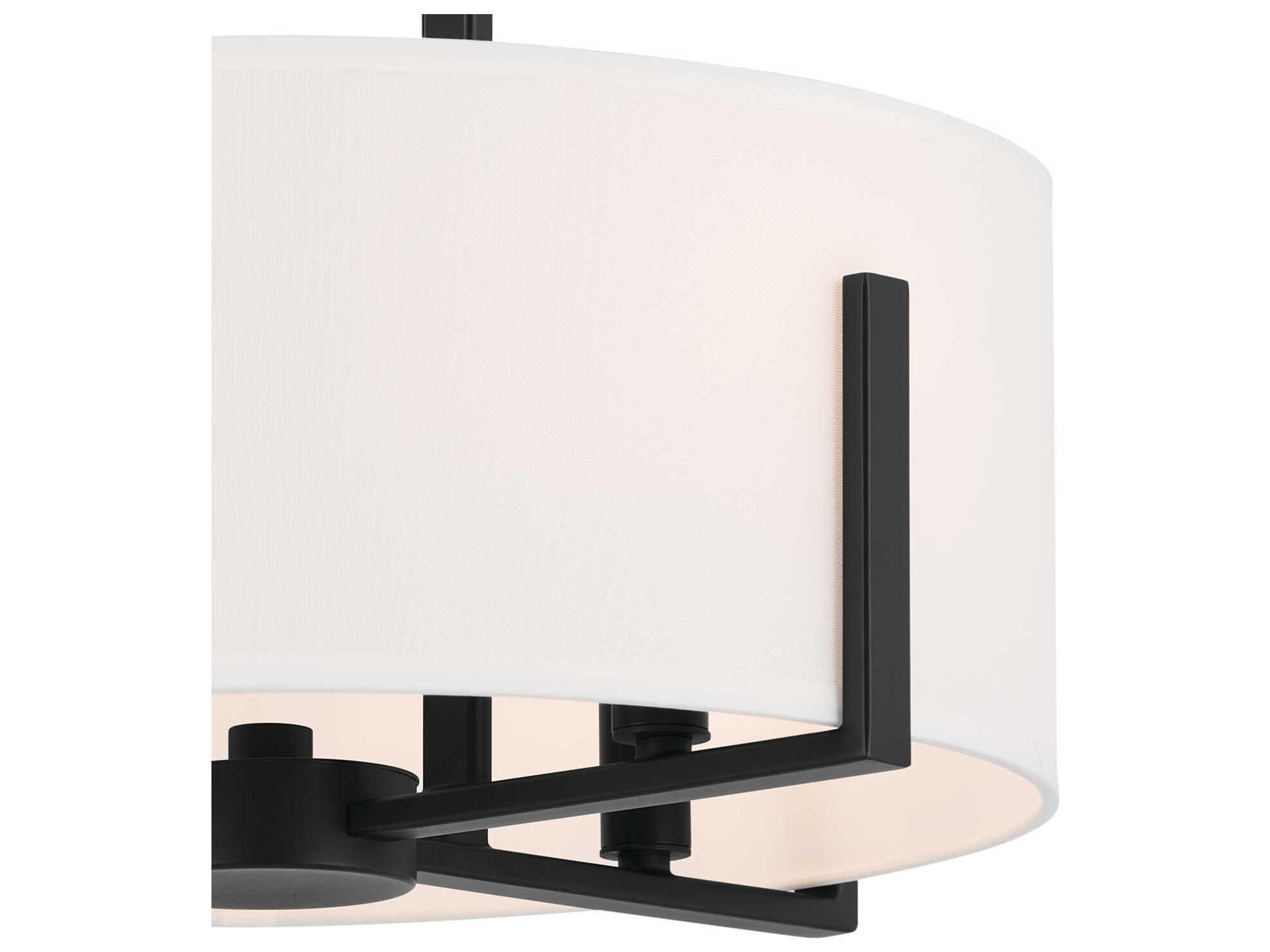 Kichler Malen 4-Light Black Drum Semi Flush Mount