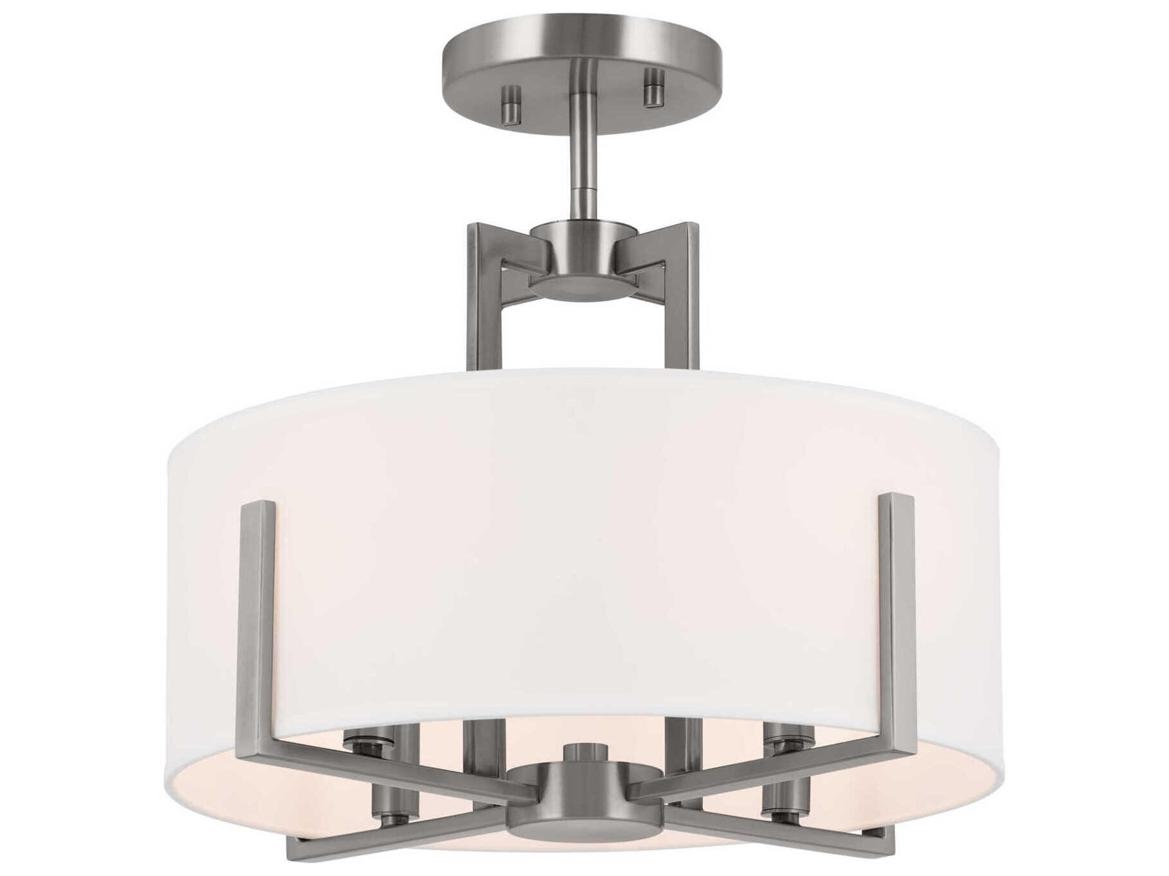 Malen 4-Light Classic Pewter Drum Semi Flush Mount