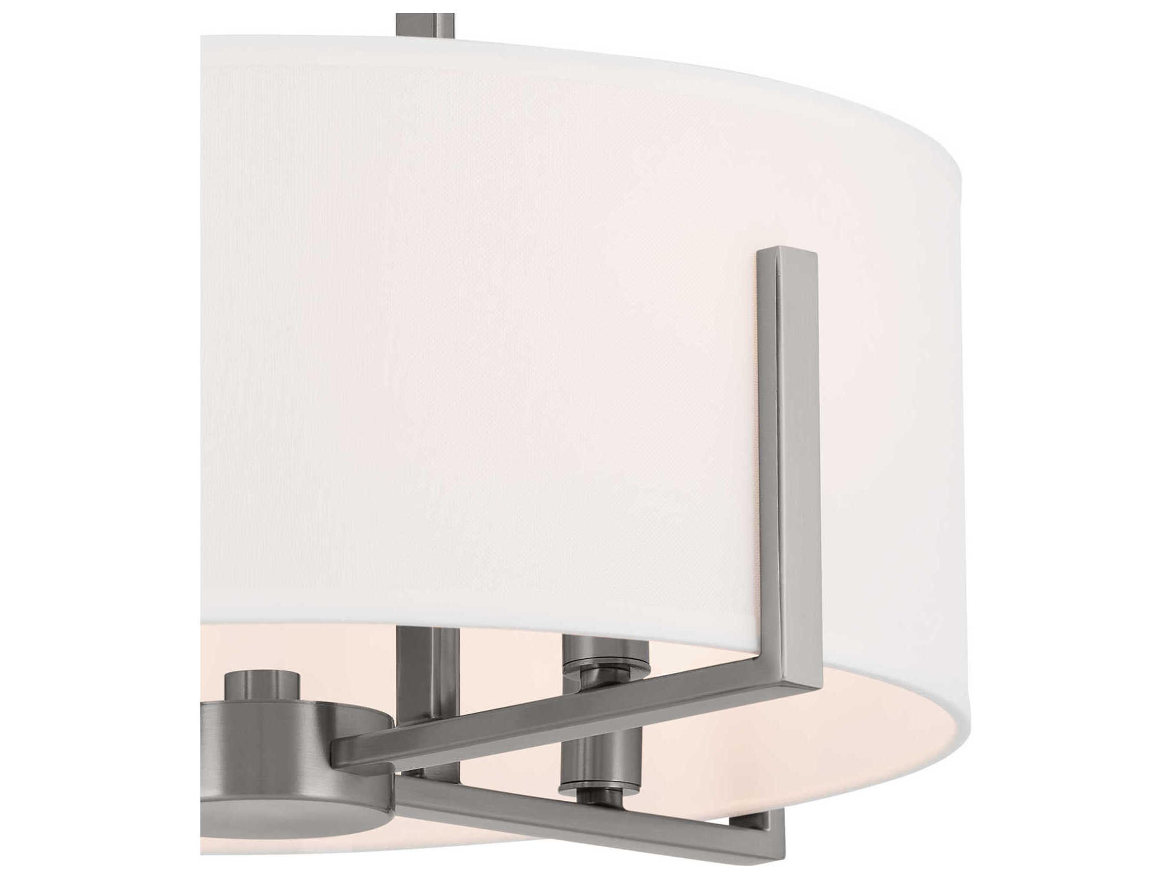 Kichler Malen 4-Light Classic Pewter Drum Semi Flush Mount