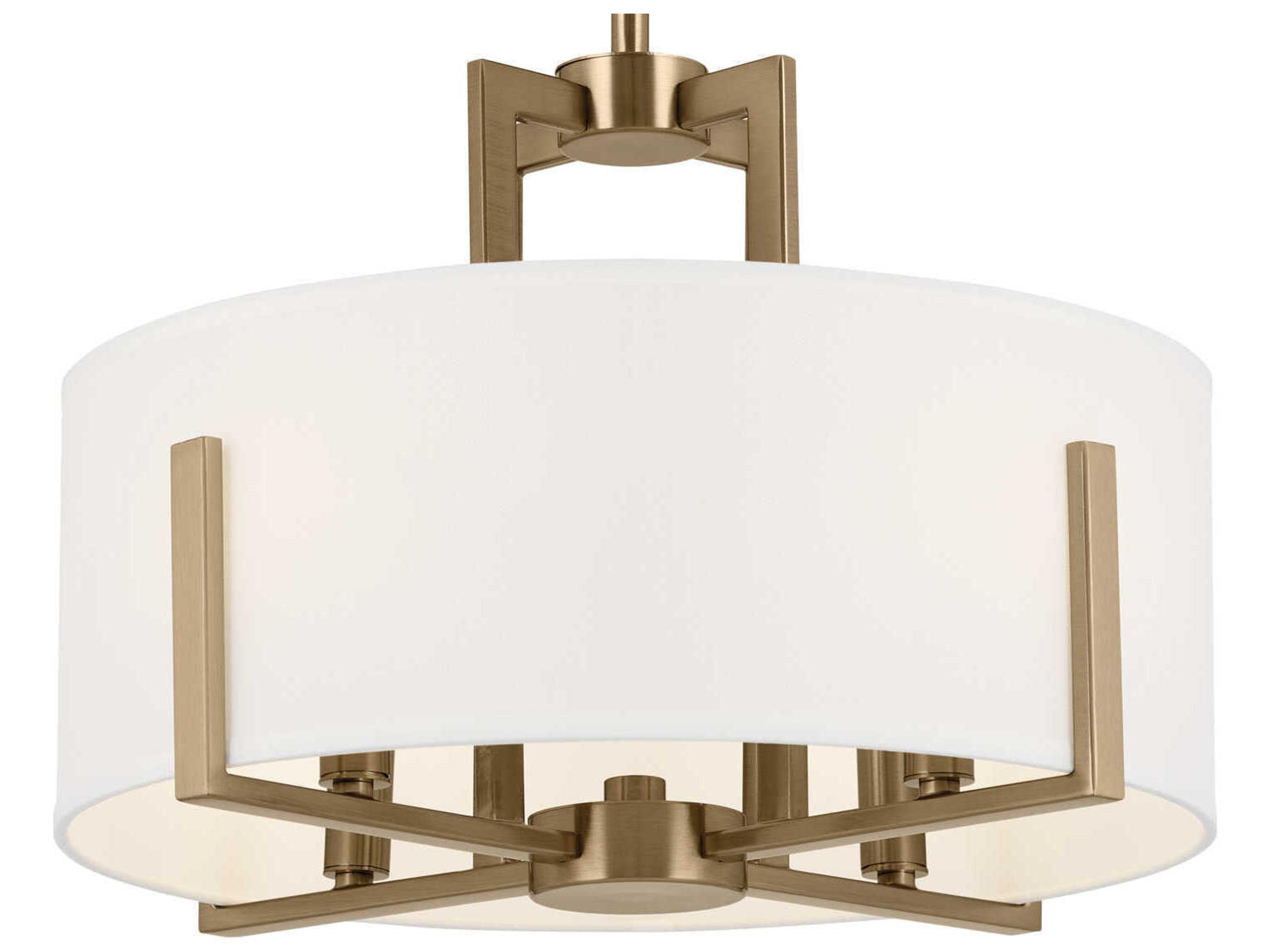 Kichler Malen 4-Light Champagne Bronze Drum Semi Flush Mount