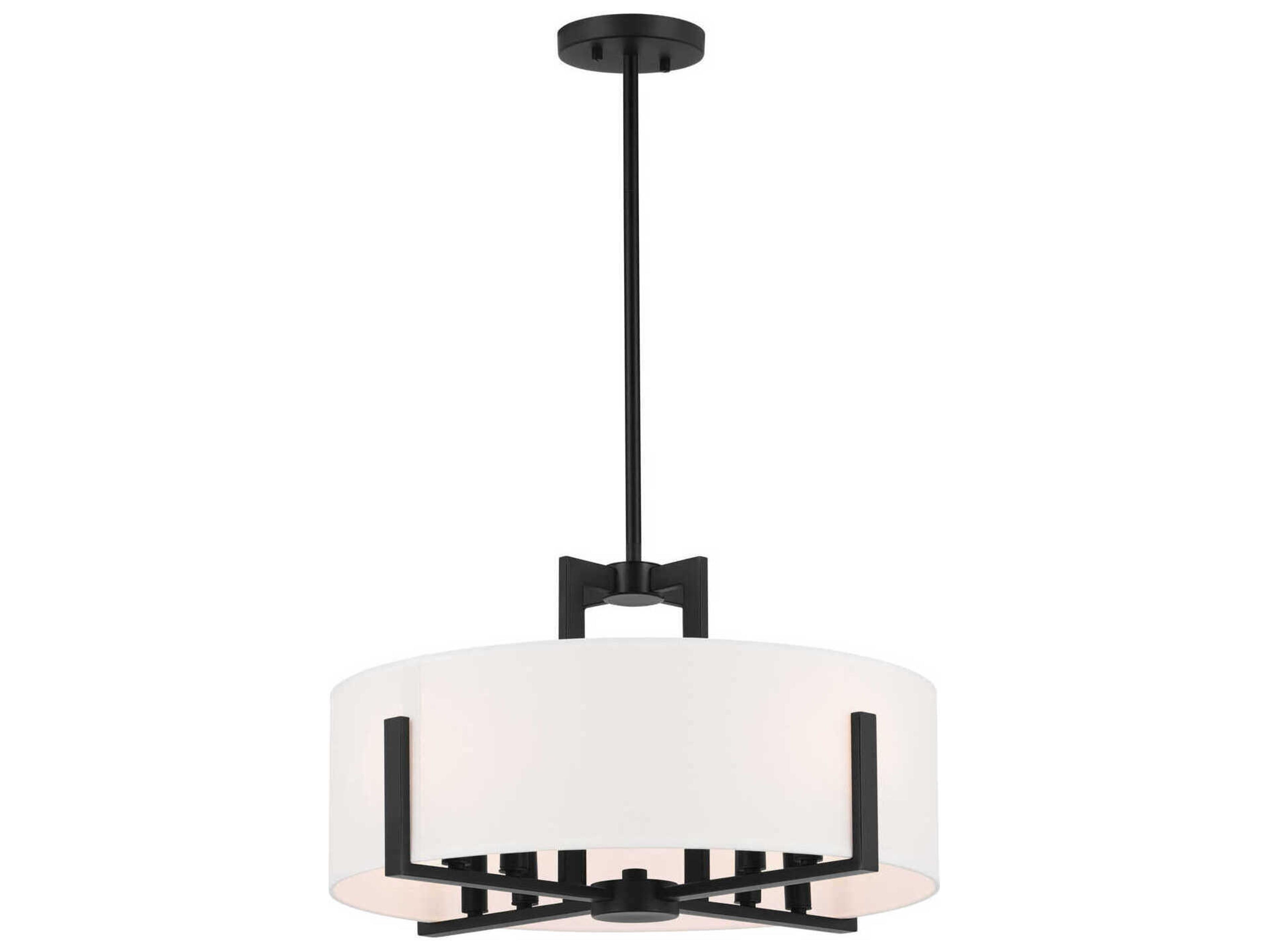 Kichler Malen 8-Light Black Drum Semi Flush Mount