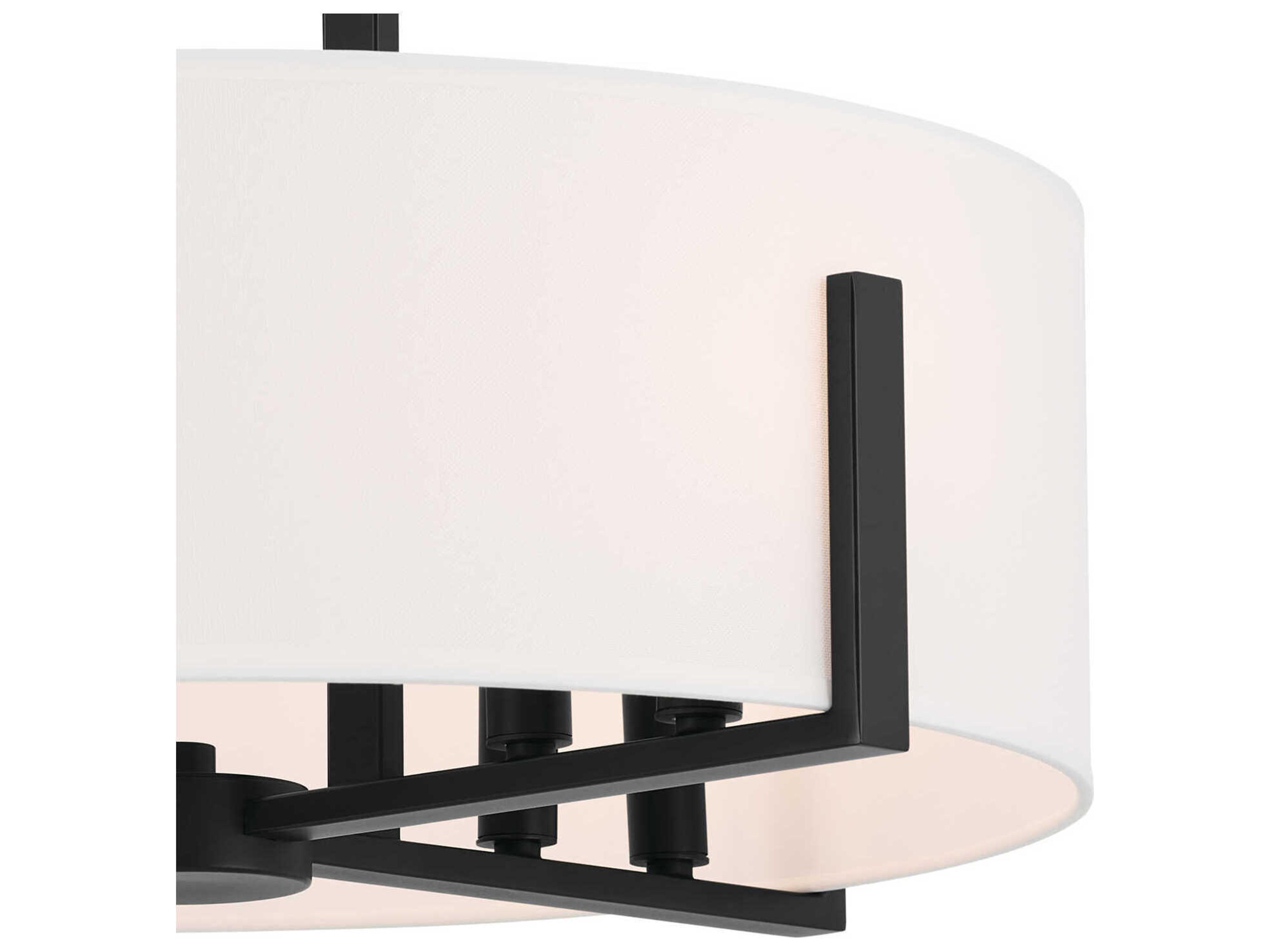 Kichler Malen 8-Light Black Drum Semi Flush Mount