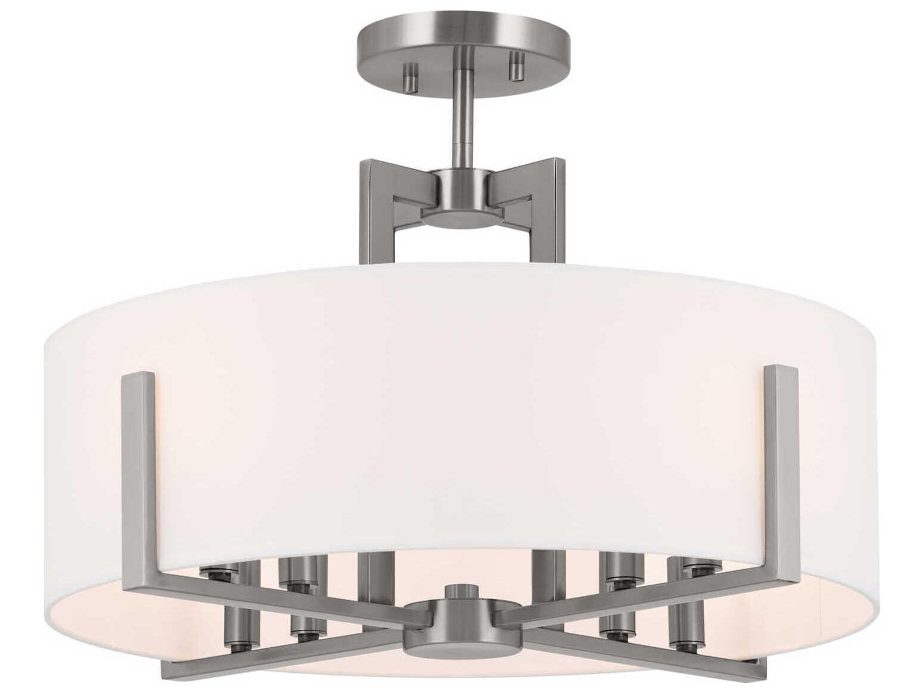 Malen 8-Light Classic Pewter Drum Semi Flush Mount