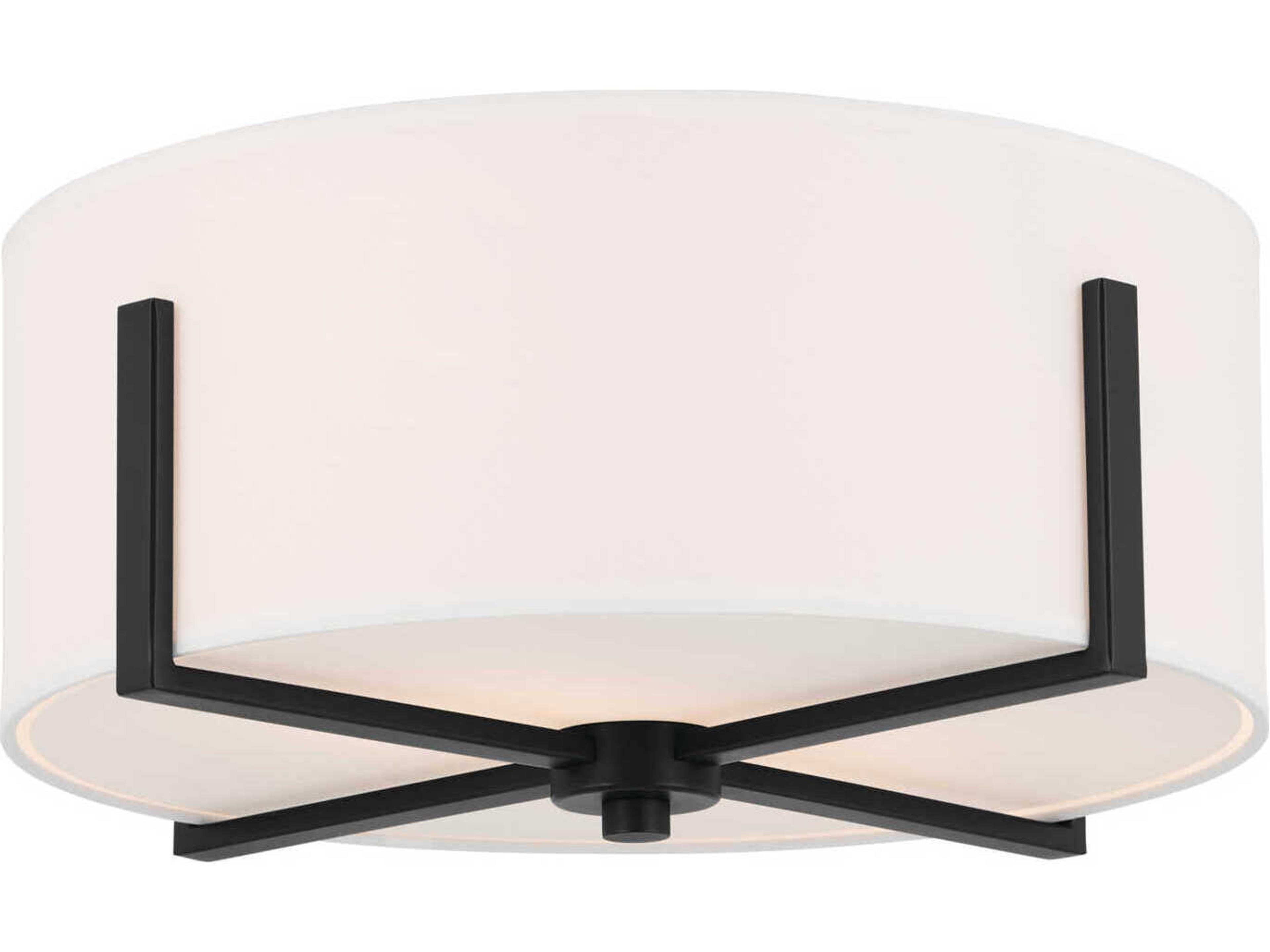 Malen 2-Light Black Drum Flush Mount