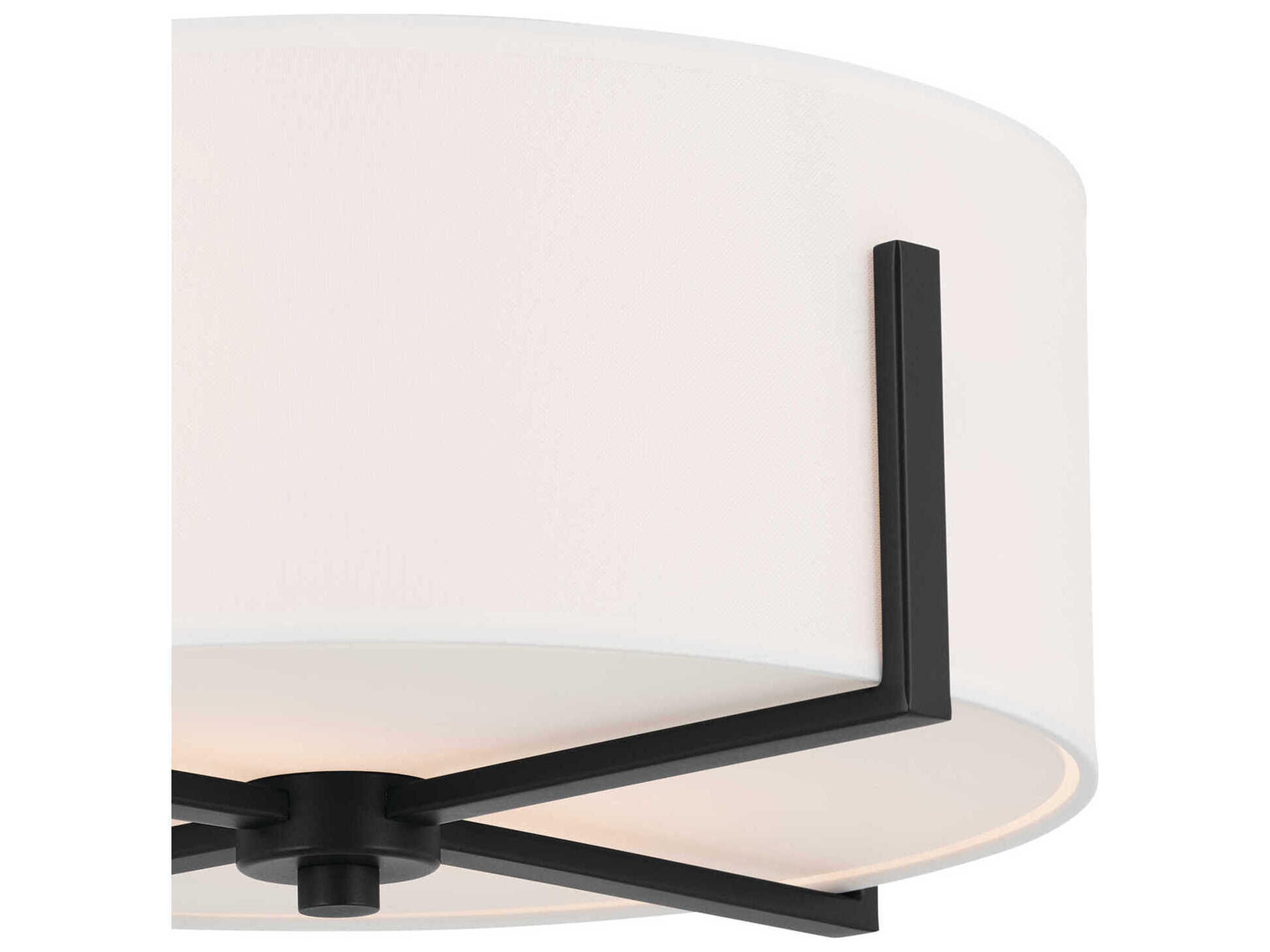 Kichler Malen 2-Light Black Drum Flush Mount