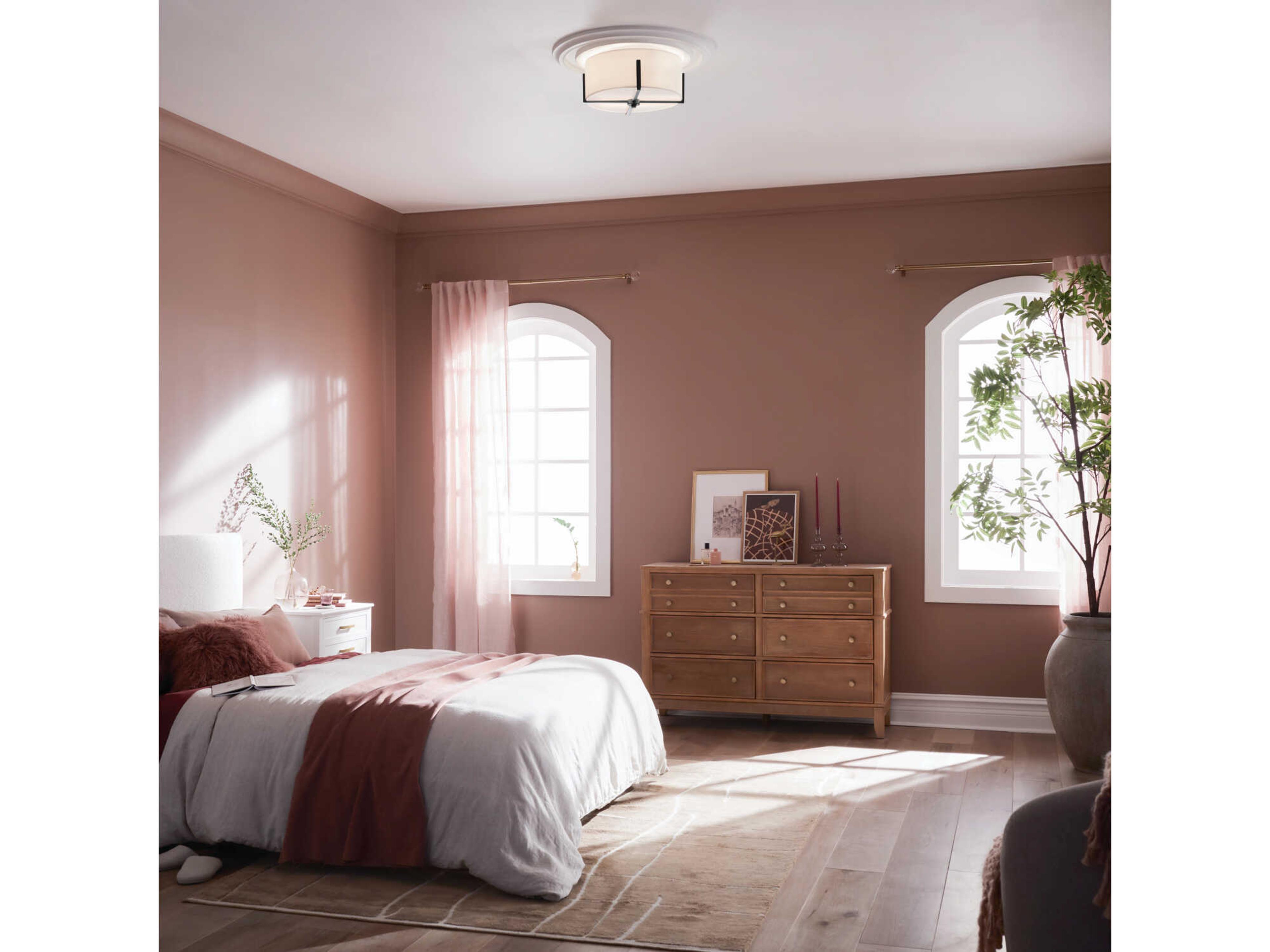 Kichler Malen 2-Light Black Drum Flush Mount