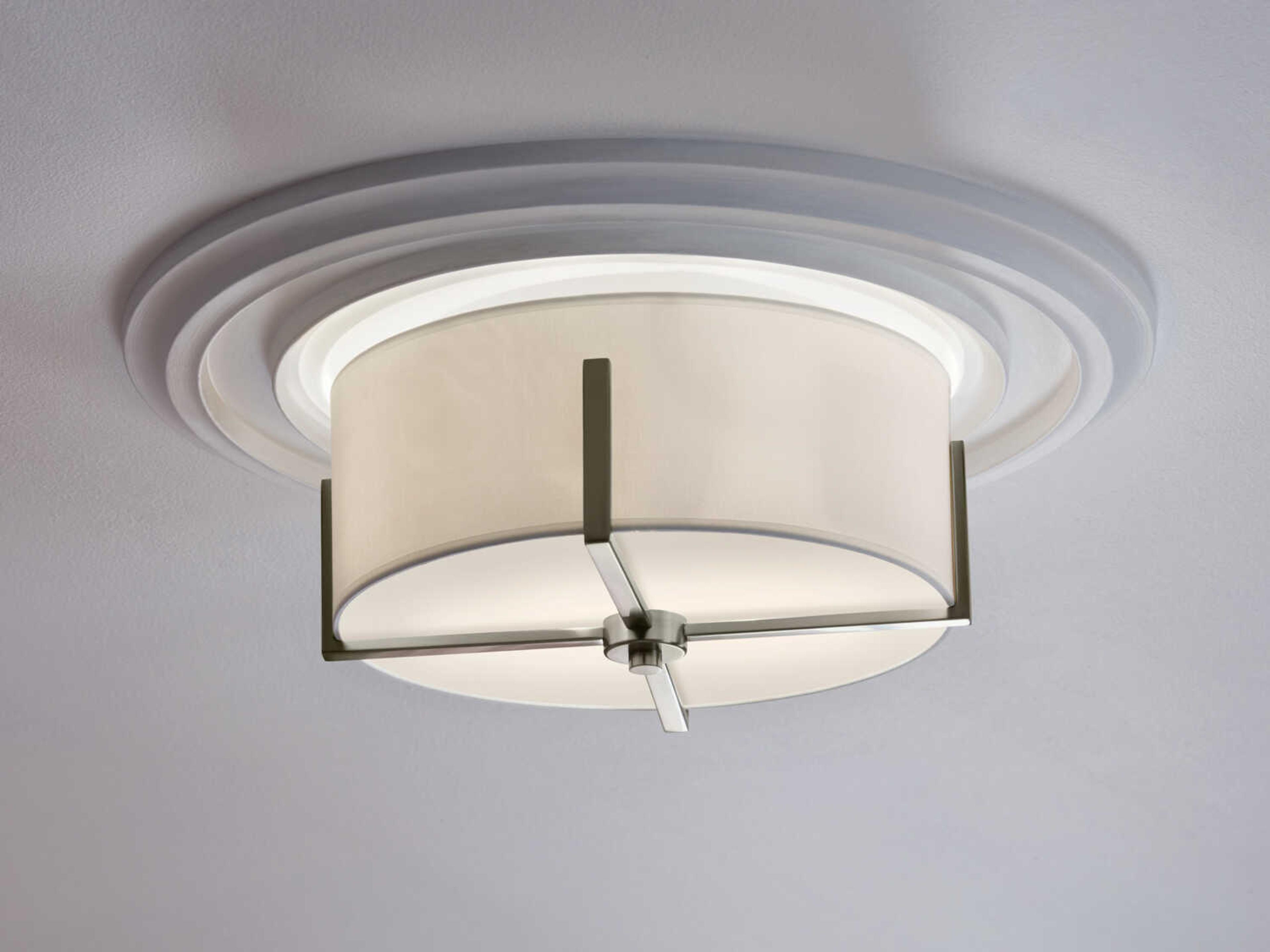 Kichler Malen 2-Light Classic Pewter Drum Flush Mount