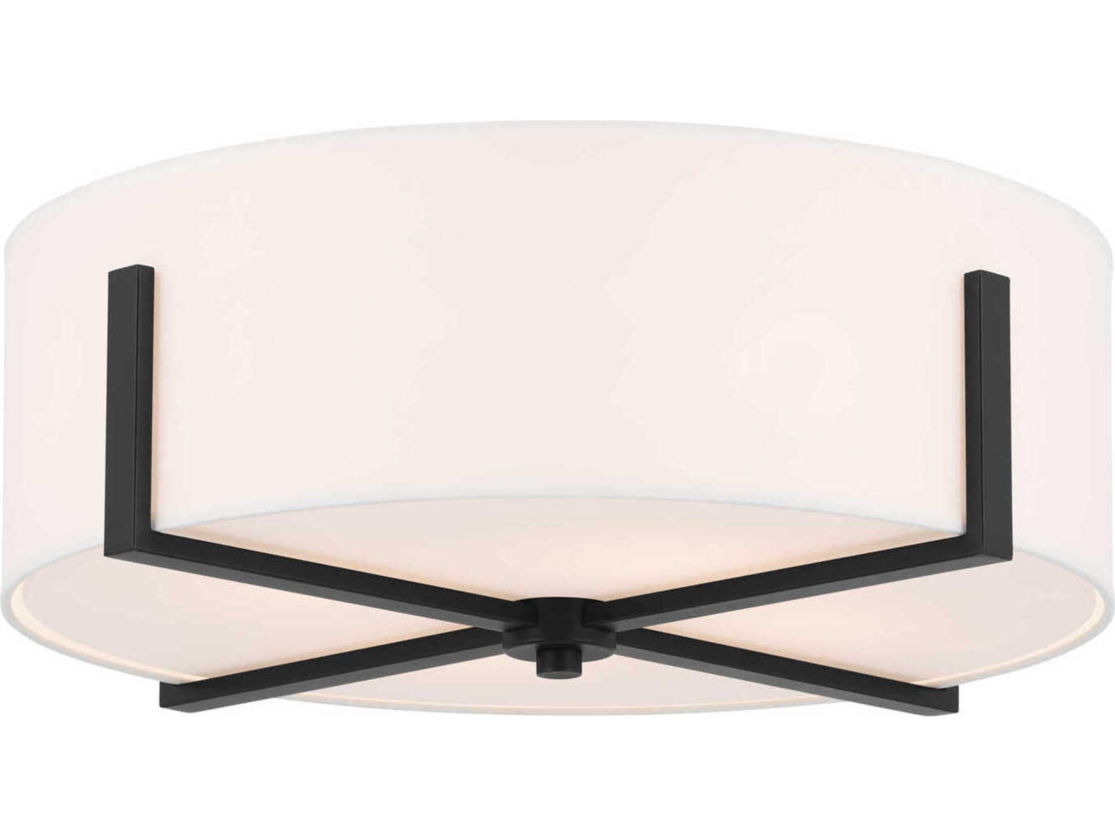 Malen 4-Light Black Drum Flush Mount