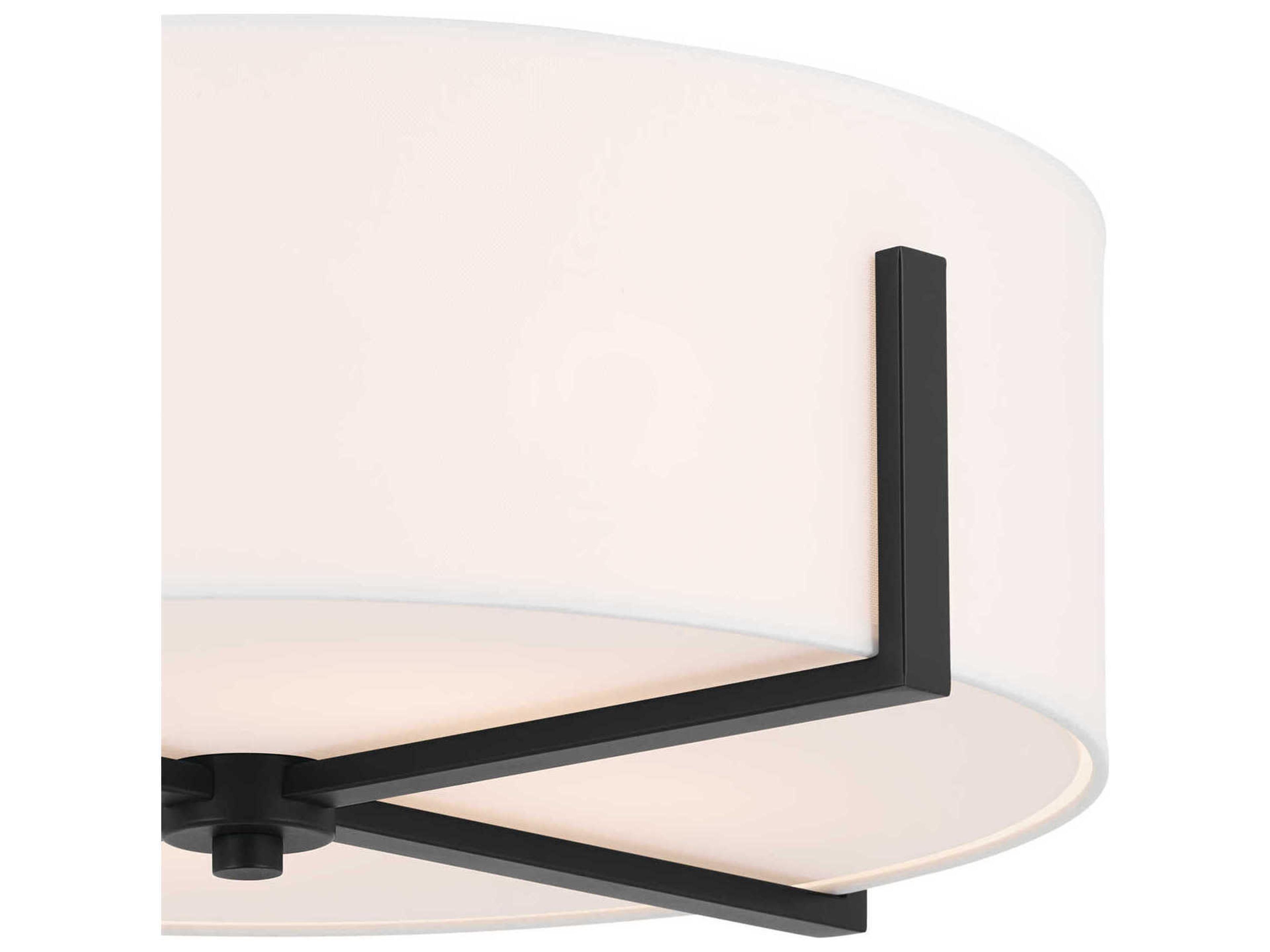 Kichler Malen 4-Light Black Drum Flush Mount