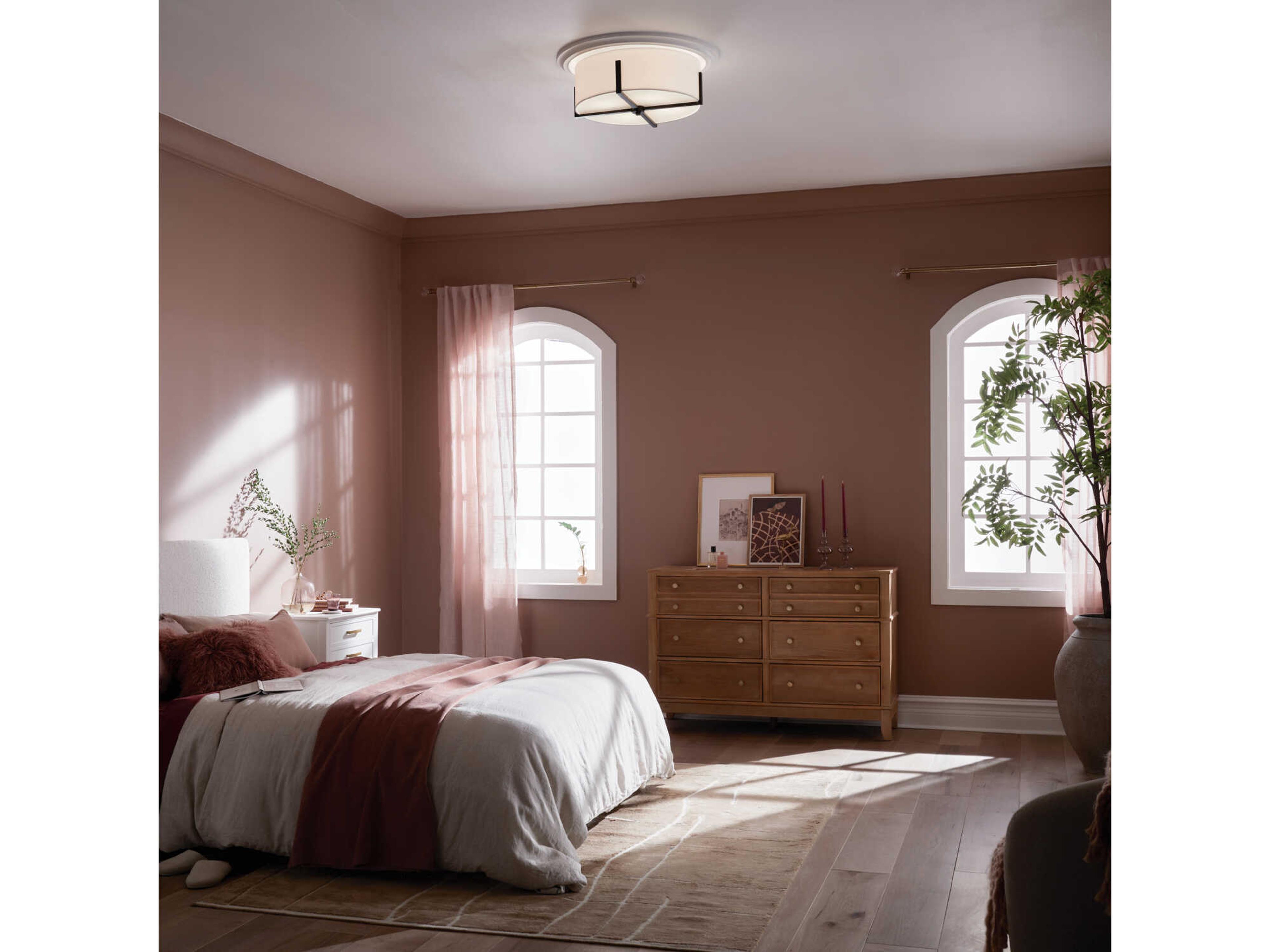 Kichler Malen 4-Light Black Drum Flush Mount