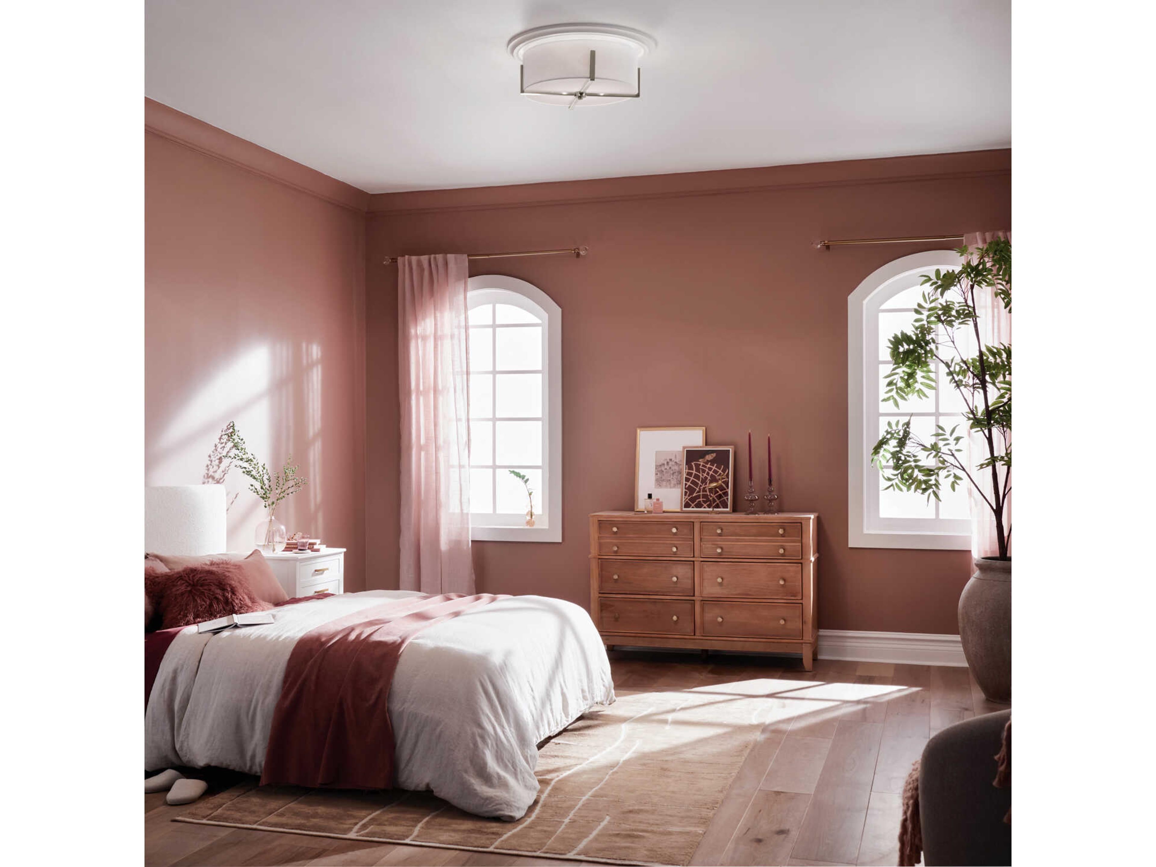 Kichler Malen 4-Light Classic Pewter Drum Flush Mount