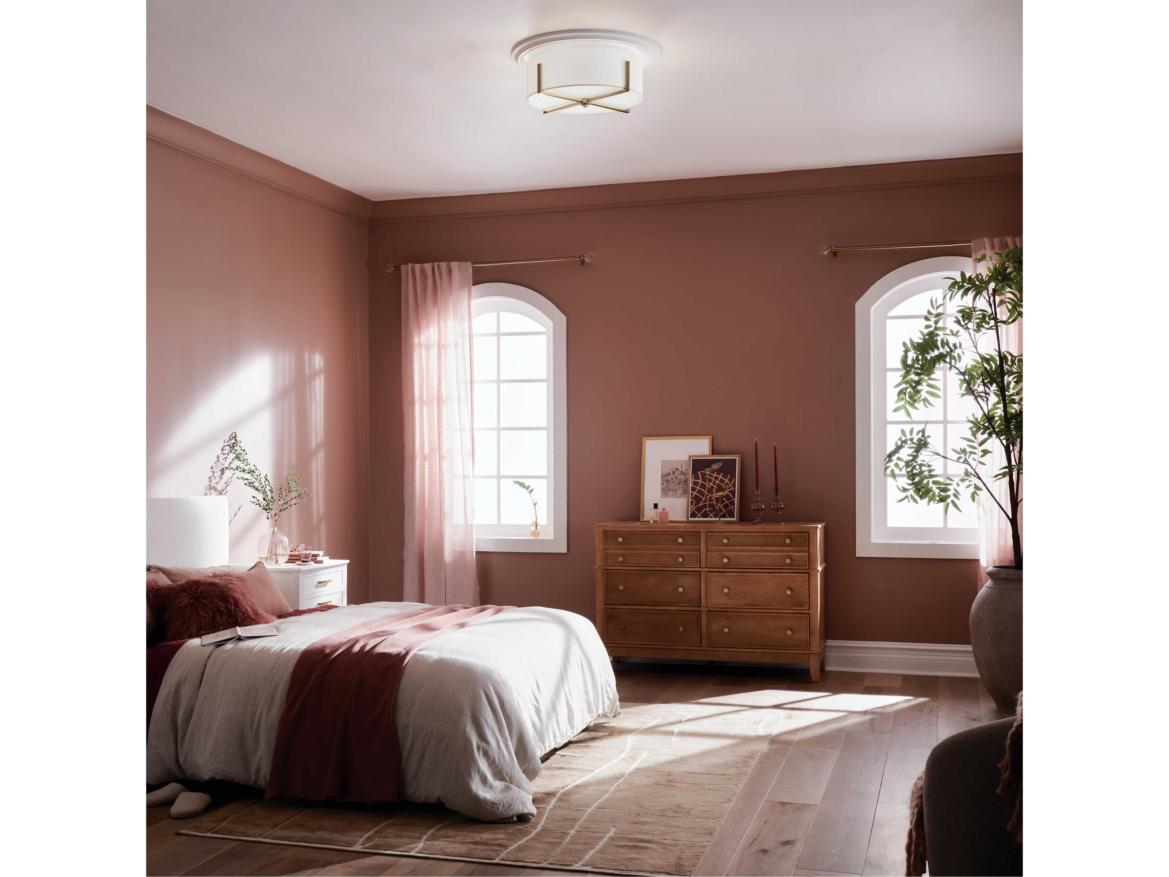 Kichler Malen 4-Light Champagne Bronze Drum Flush Mount