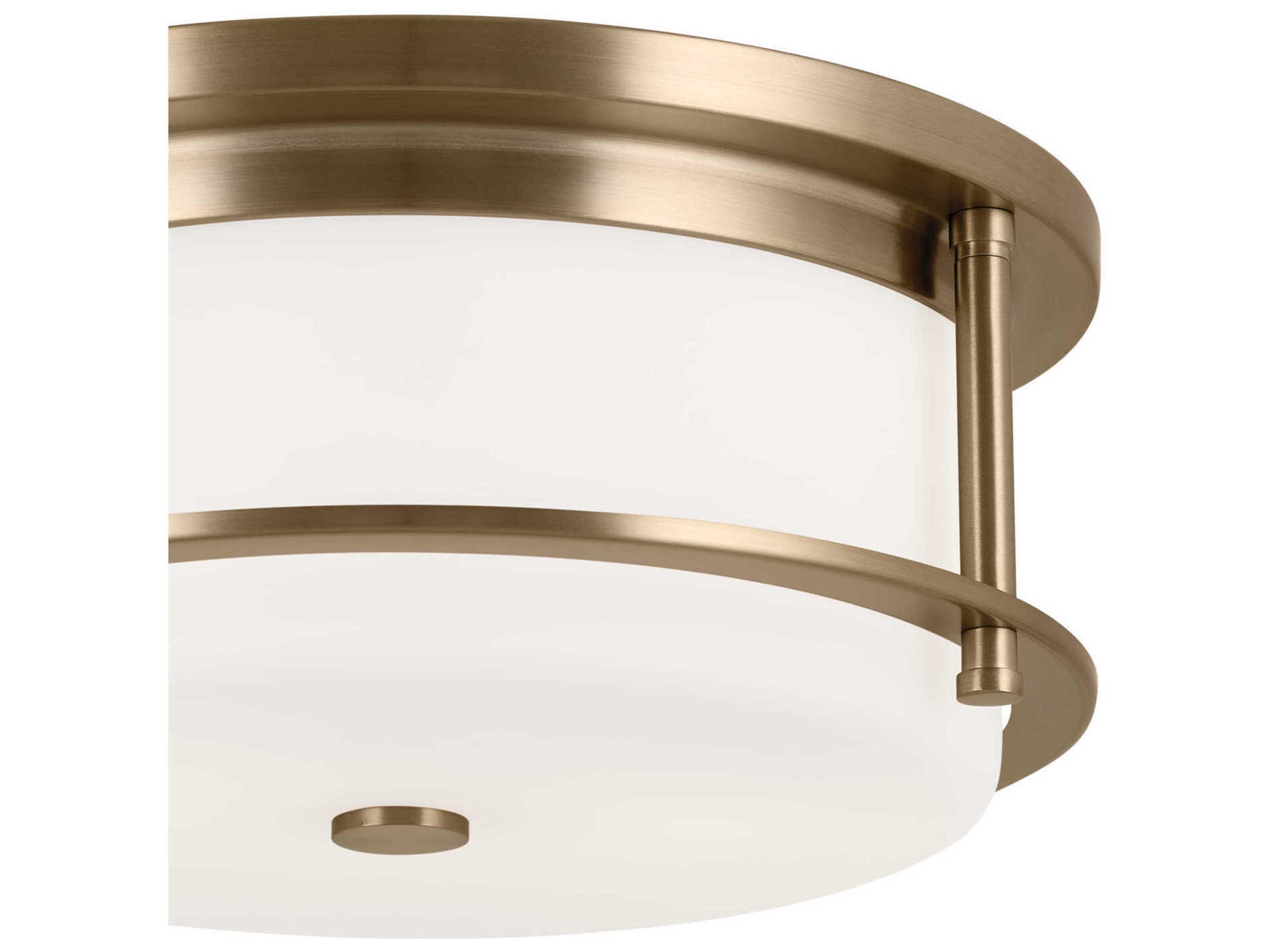 Kichler Brit 2-Light Champagne Bronze Glass Drum Flush Mount