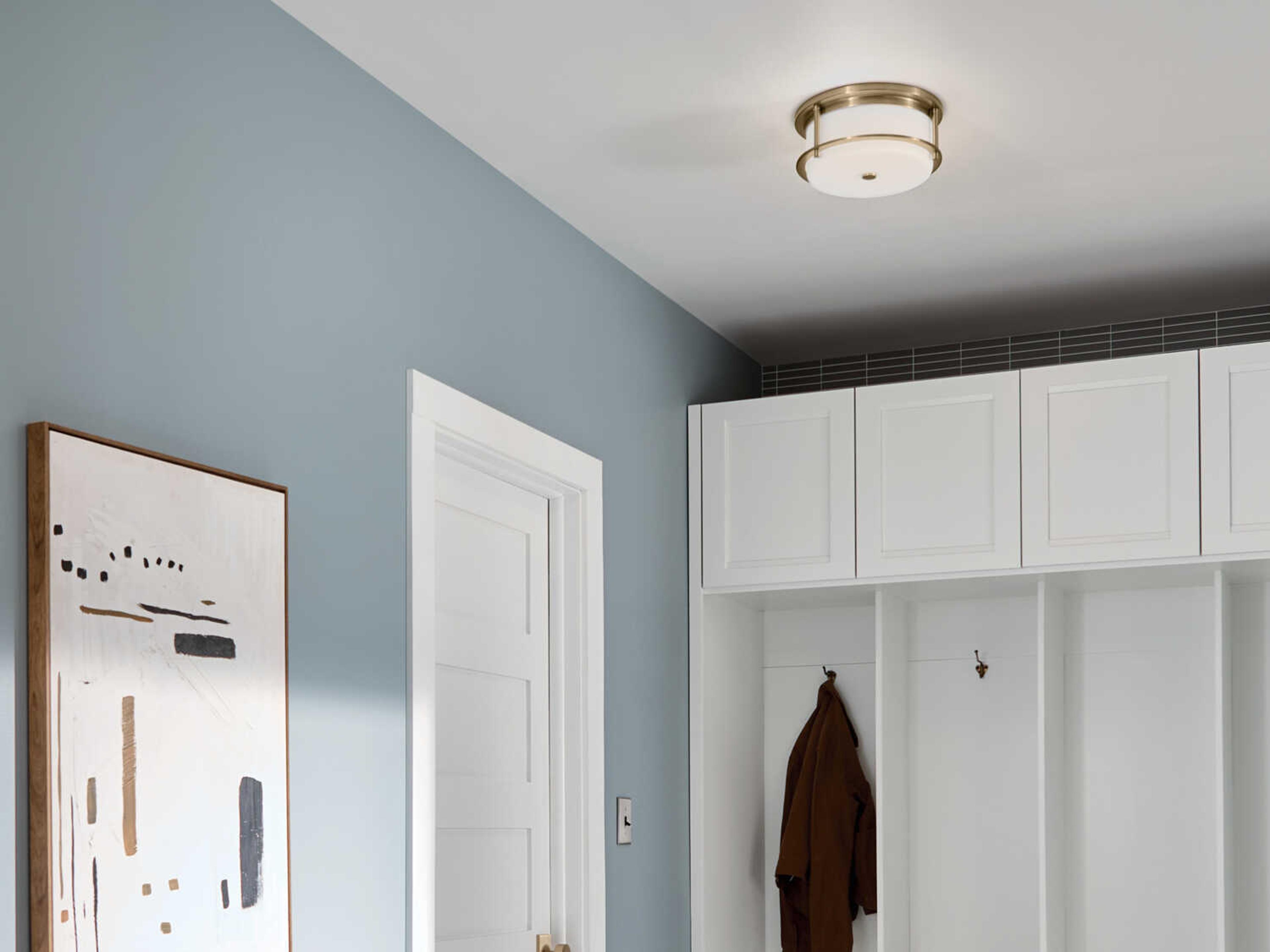 Kichler Brit 2-Light Champagne Bronze Glass Drum Flush Mount