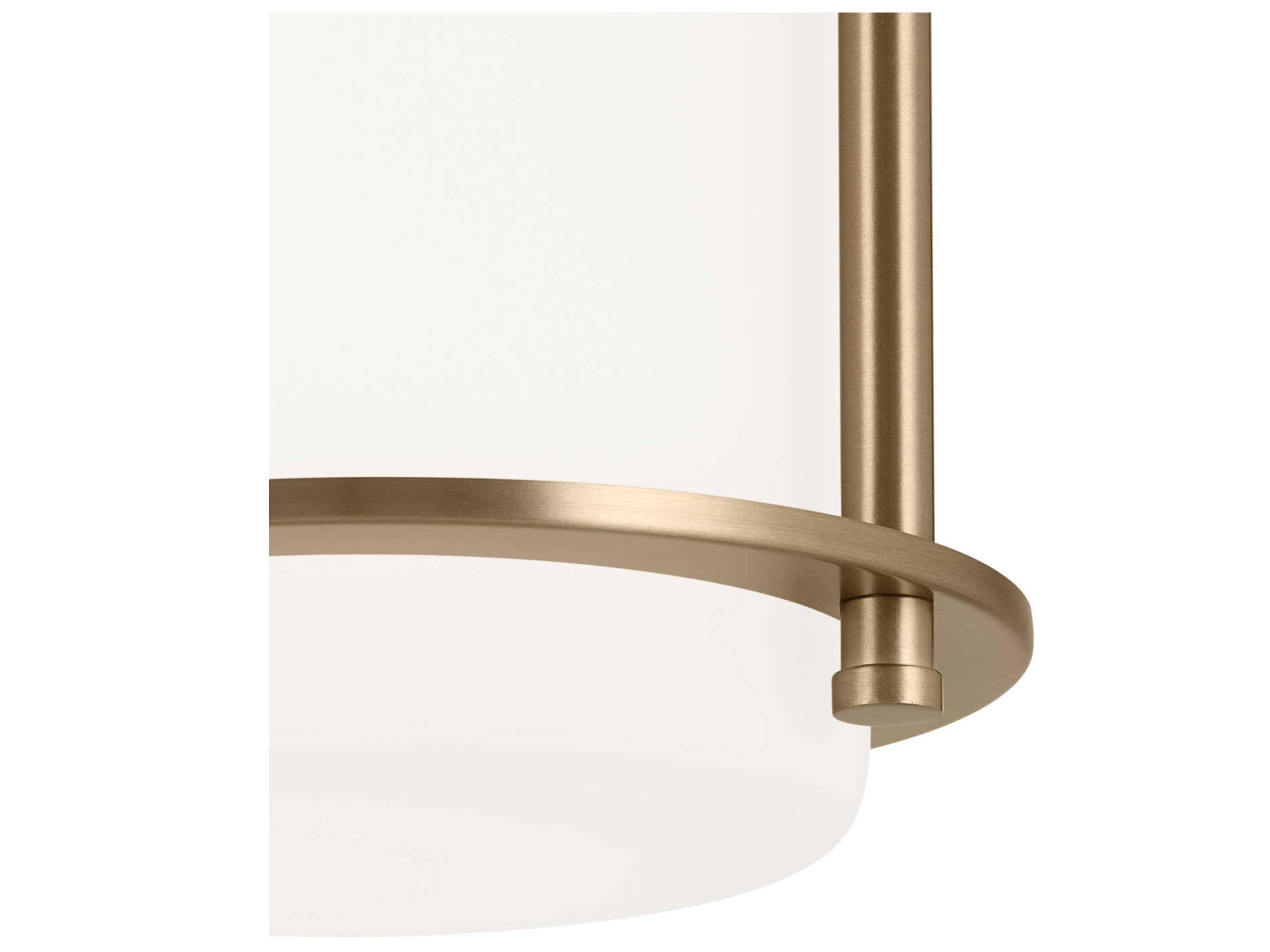 Kichler Brit 1-Light Champagne Bronze Glass Cylinder Flush Mount