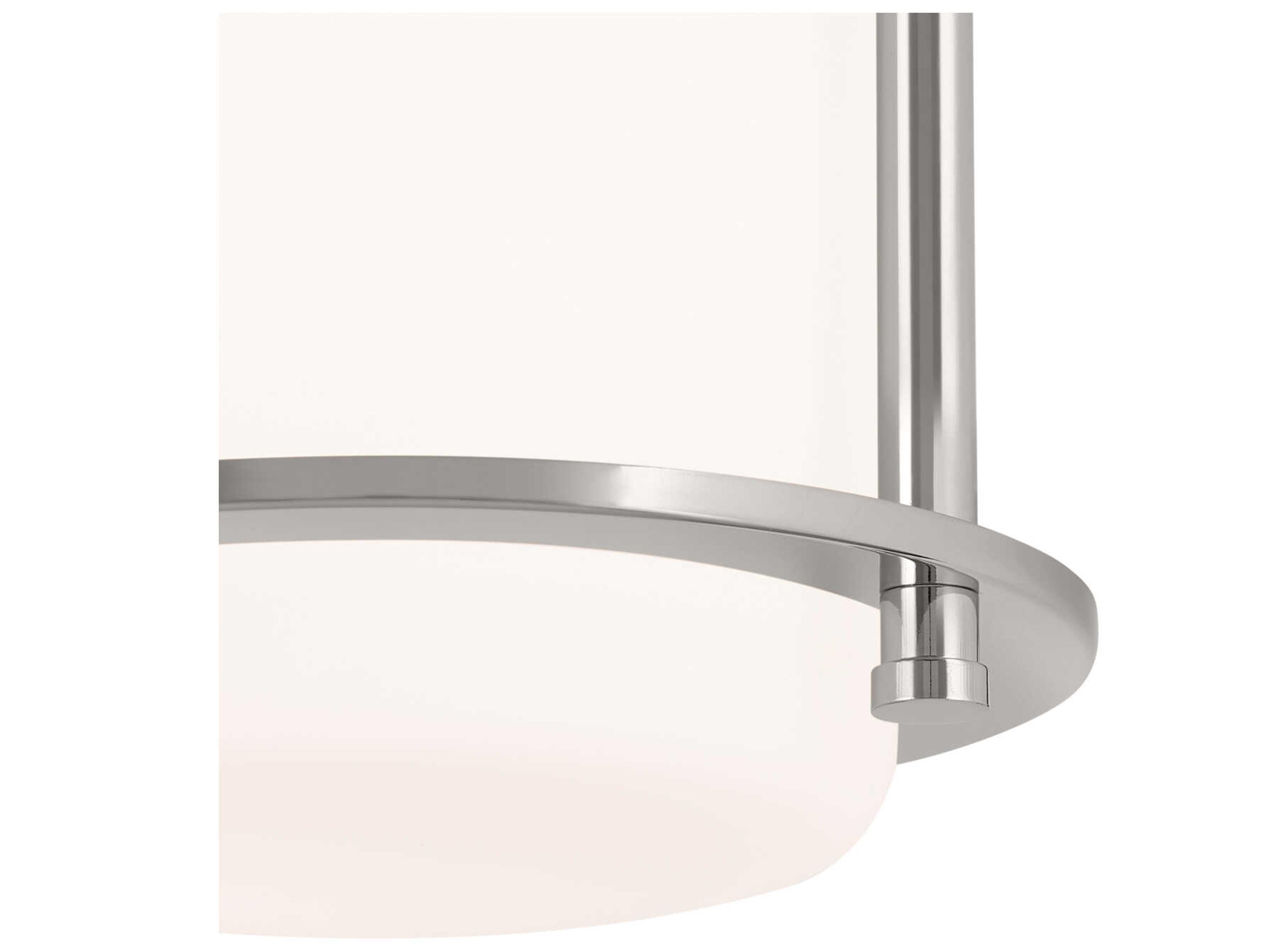 Kichler Brit 1-Light Polished Nickel Glass Cylinder Flush Mount