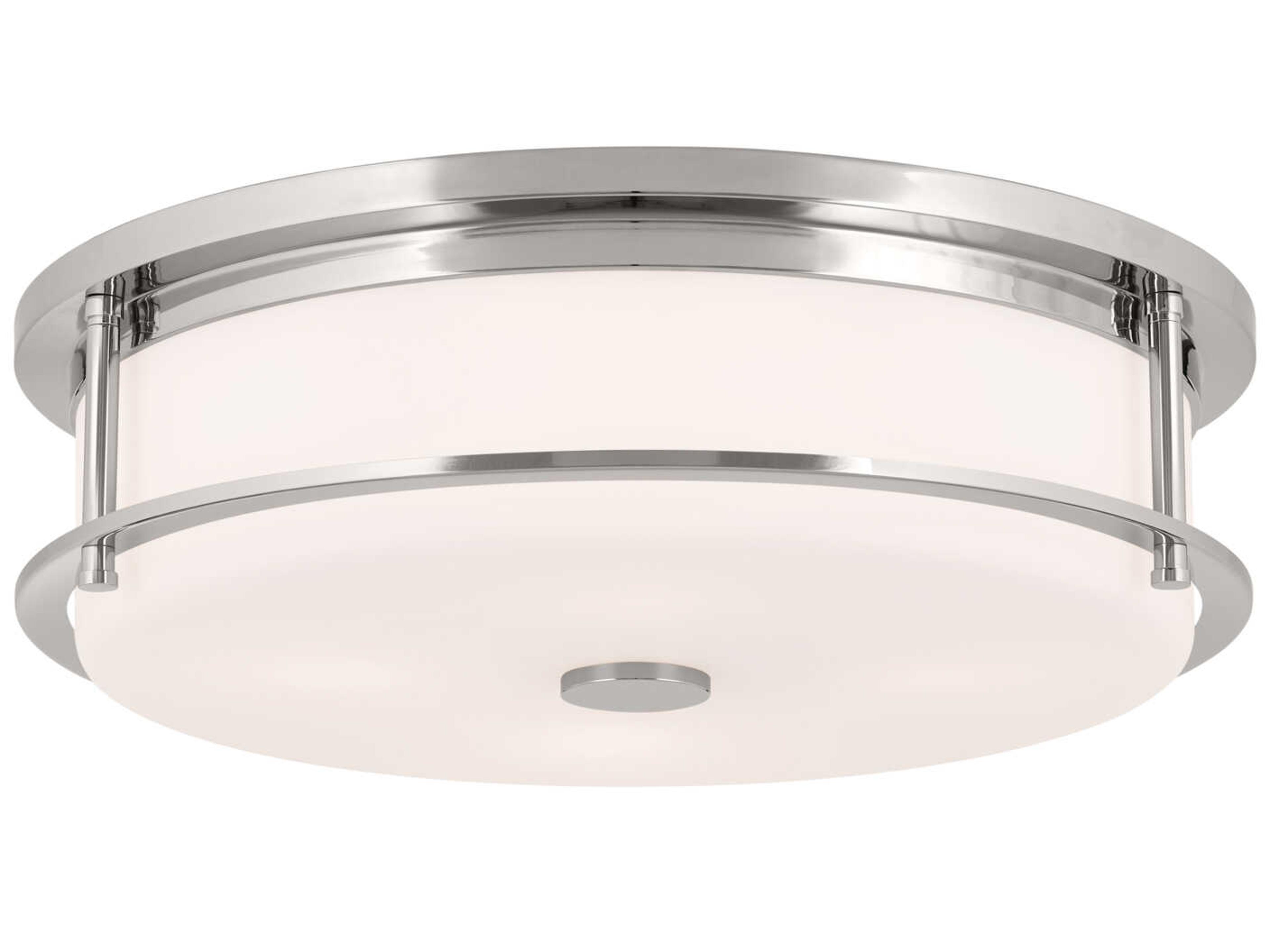 Brit 4-Light Polished Nickel Glass Drum Flush Mount