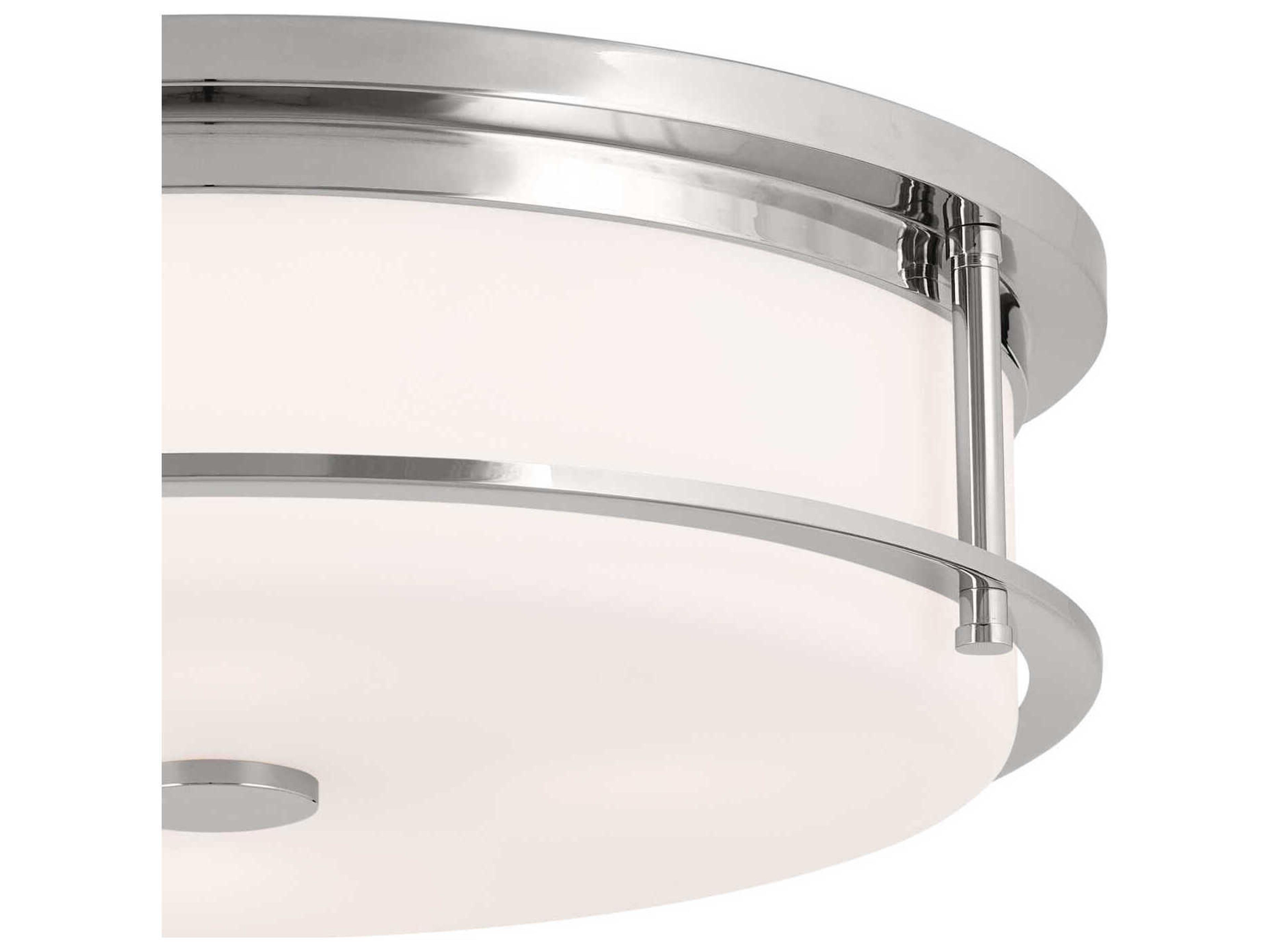 Kichler Brit 4-Light Polished Nickel Glass Drum Flush Mount