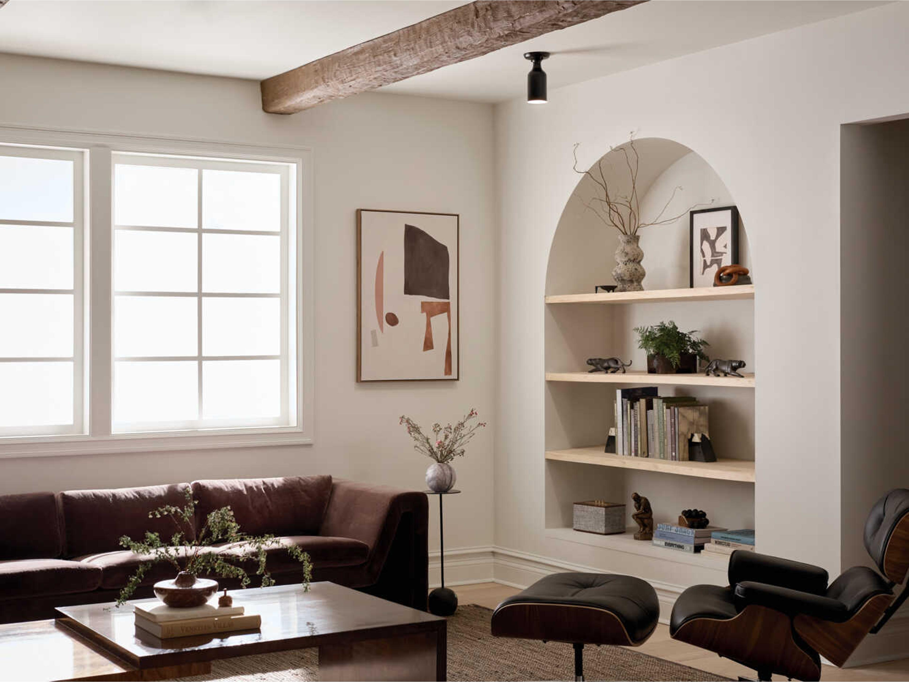 Kichler Sisu 1-Light Black Cylinder Flush Mount