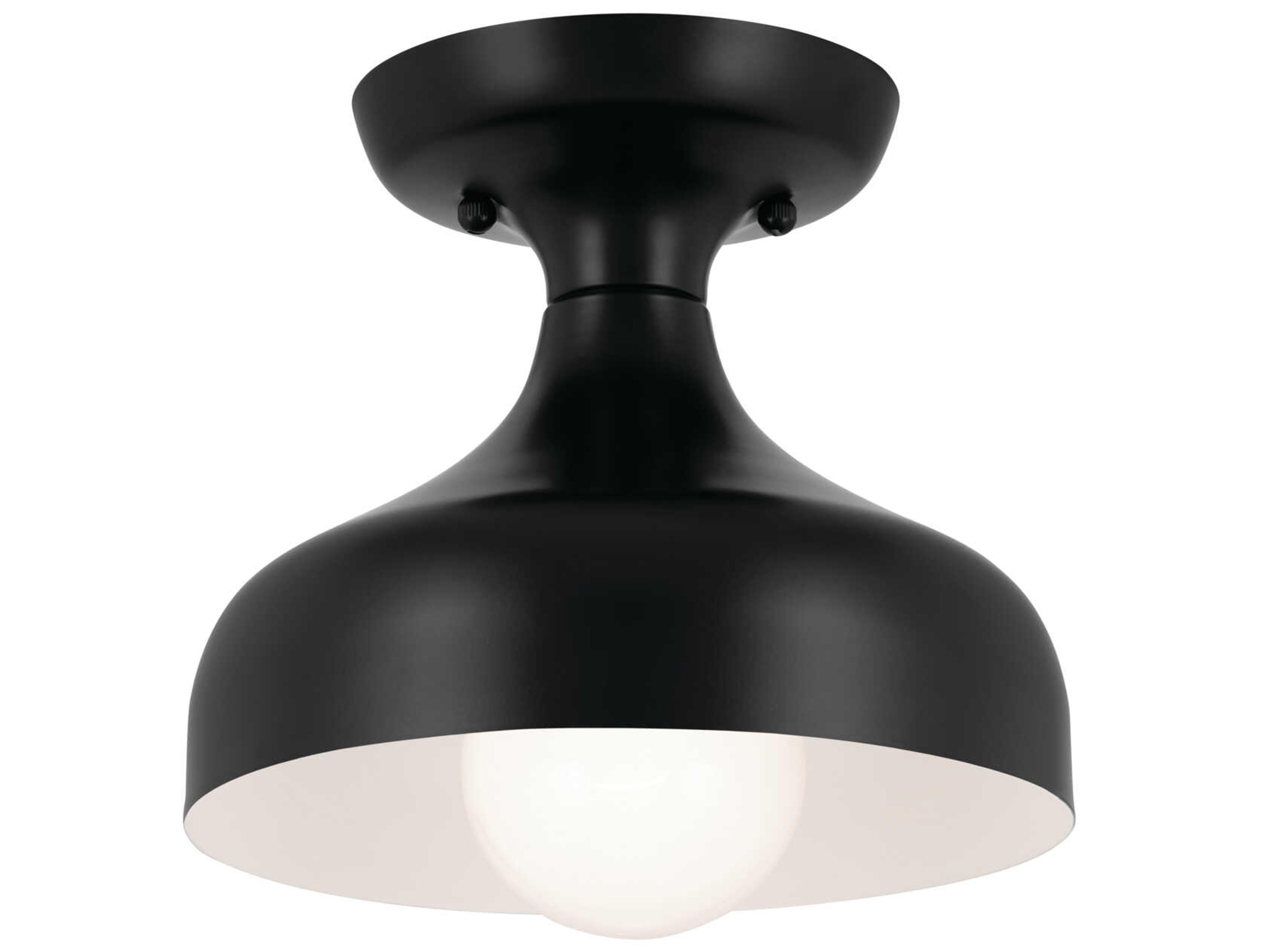 Sisu 1-Light Black Dome Flush Mount