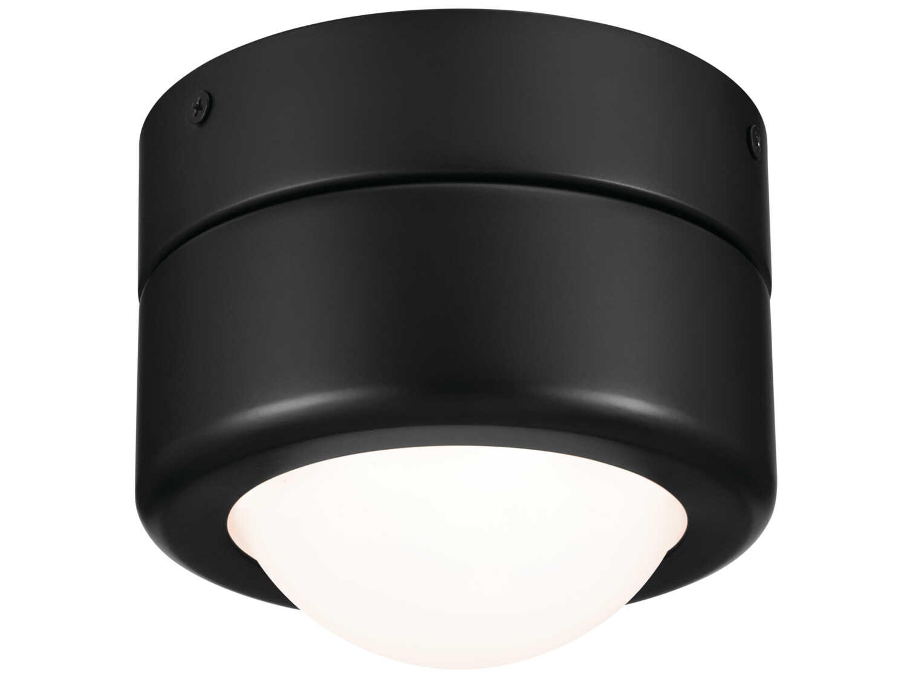 Tibbi 1-Light Black Glass LED Dome Flush Mount