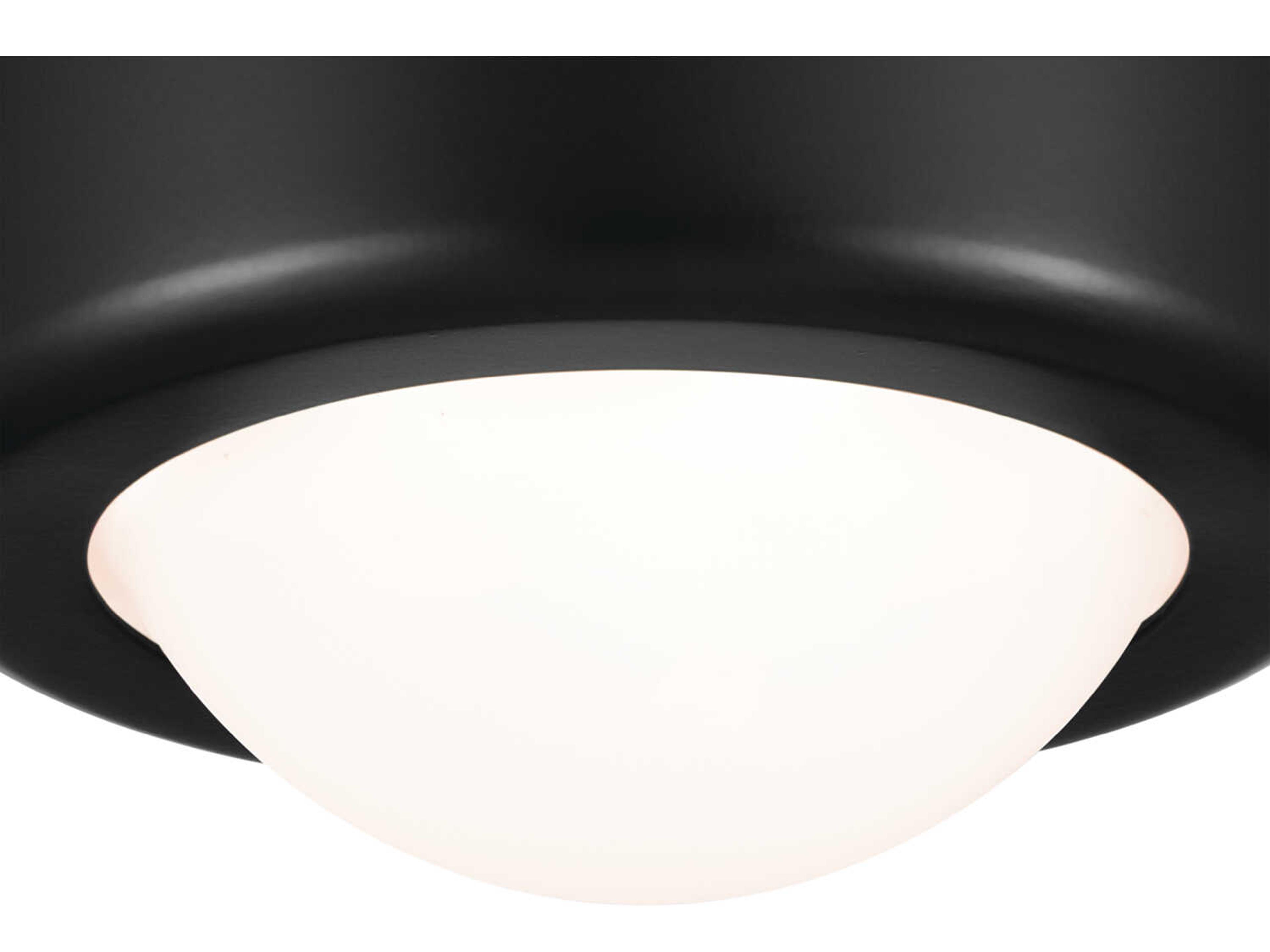 Kichler Tibbi 1-Light Black Glass LED Dome Flush Mount