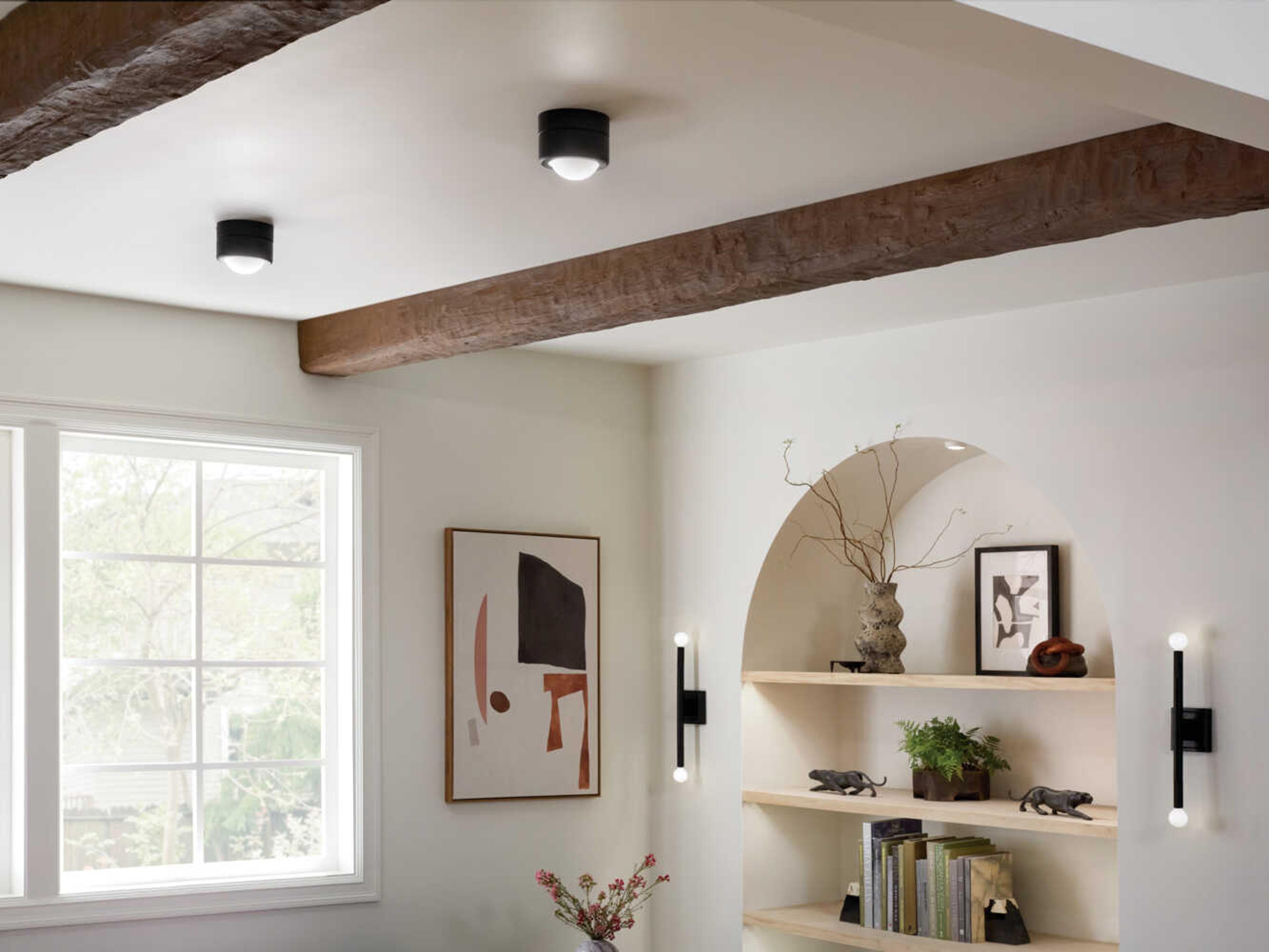 Kichler Tibbi 1-Light Black Glass LED Dome Flush Mount