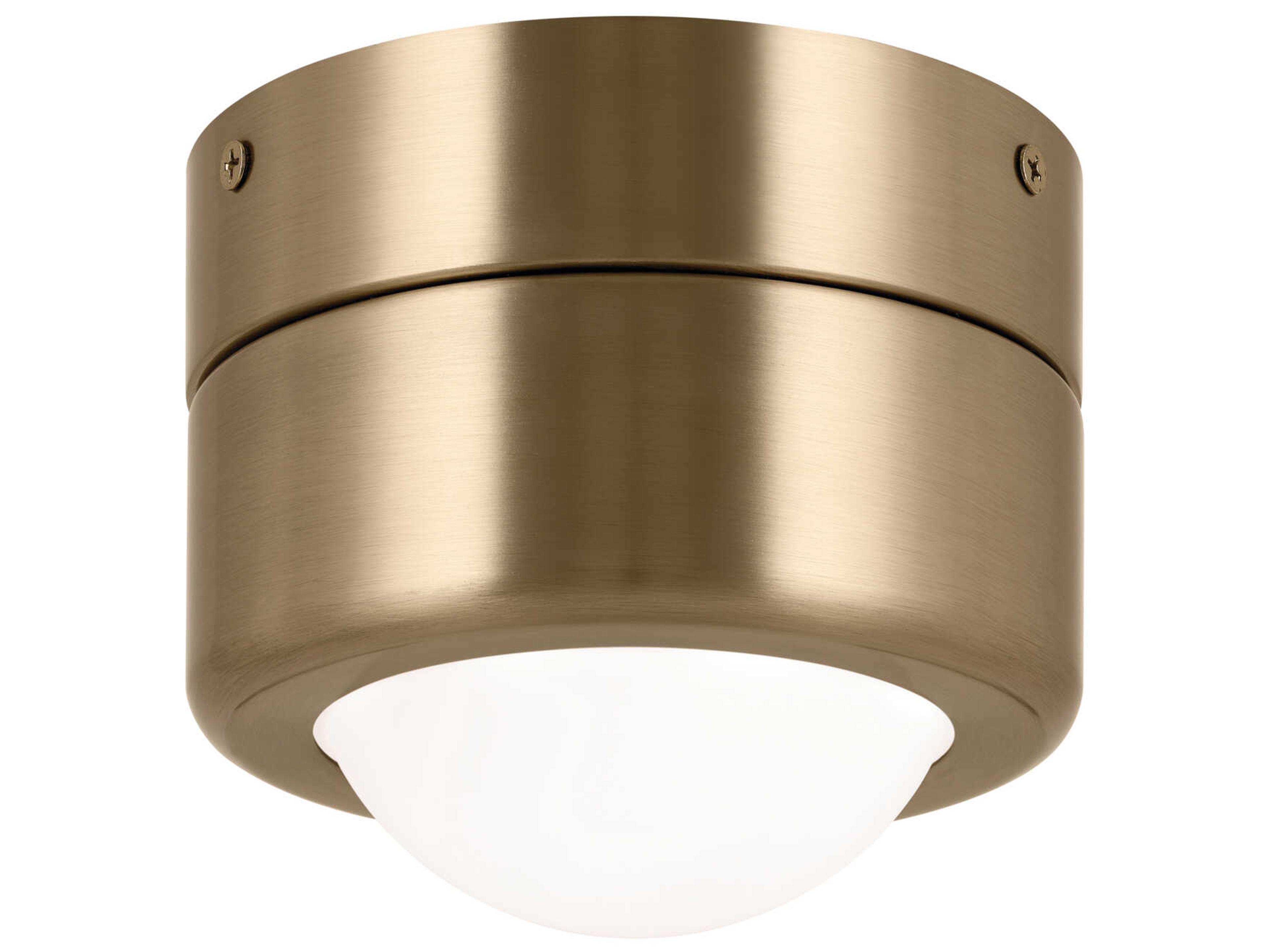 Tibbi 1-Light Champagne Bronze Glass LED Dome Flush Mount
