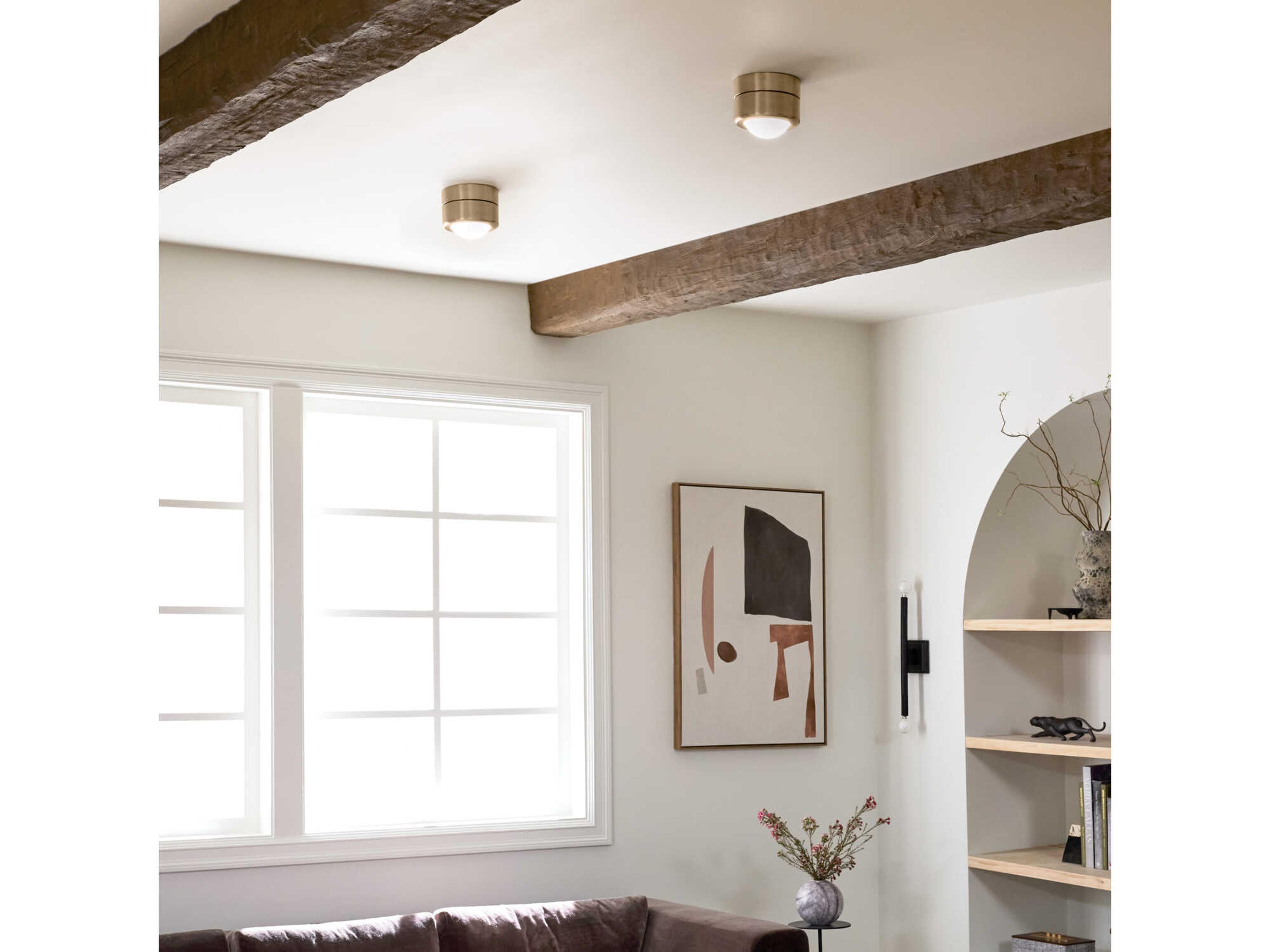 Kichler Tibbi 1-Light Champagne Bronze Glass LED Dome Flush Mount