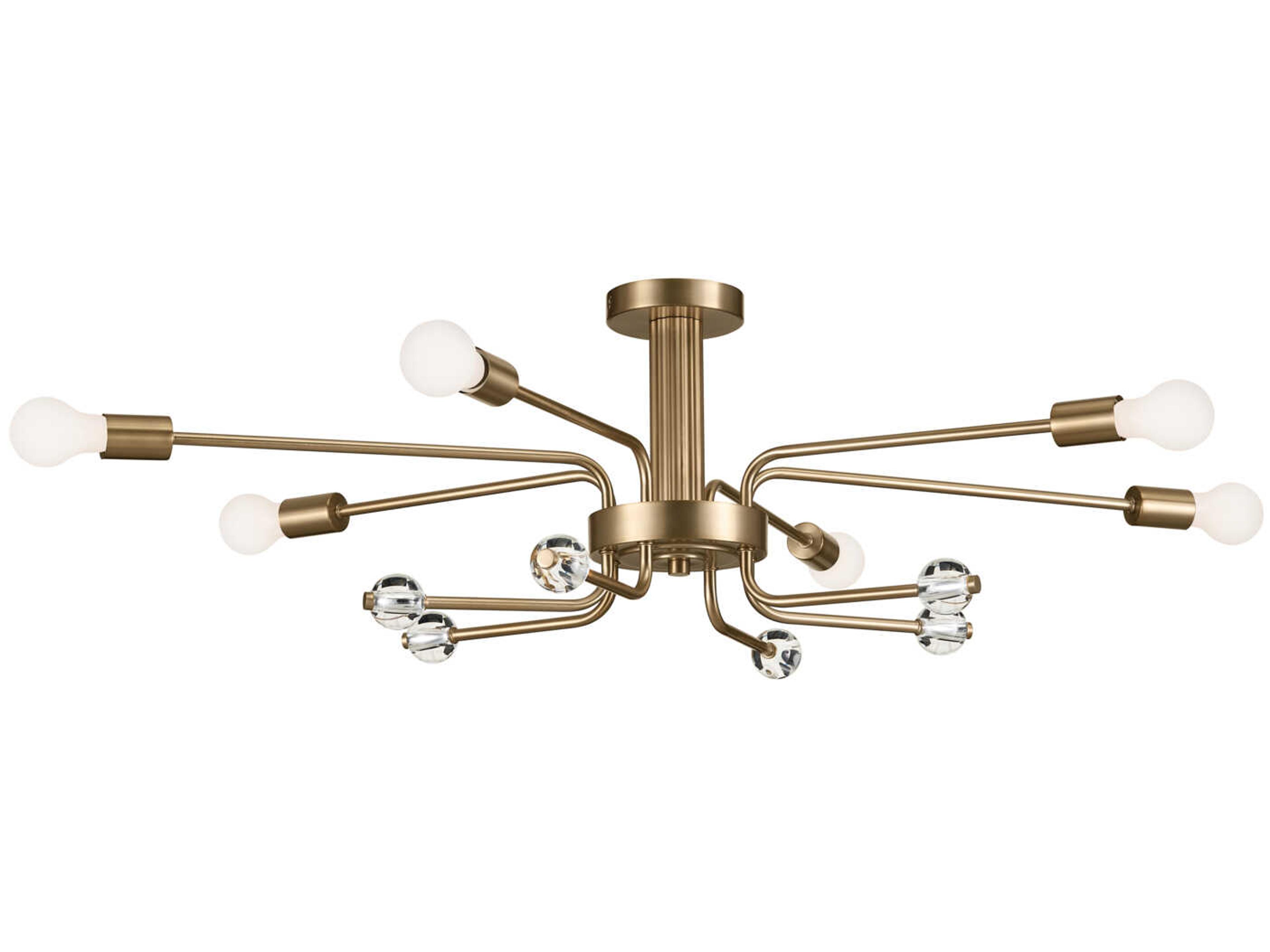 Ocala 6-Light Champagne Bronze Crystal Semi Flush Mount