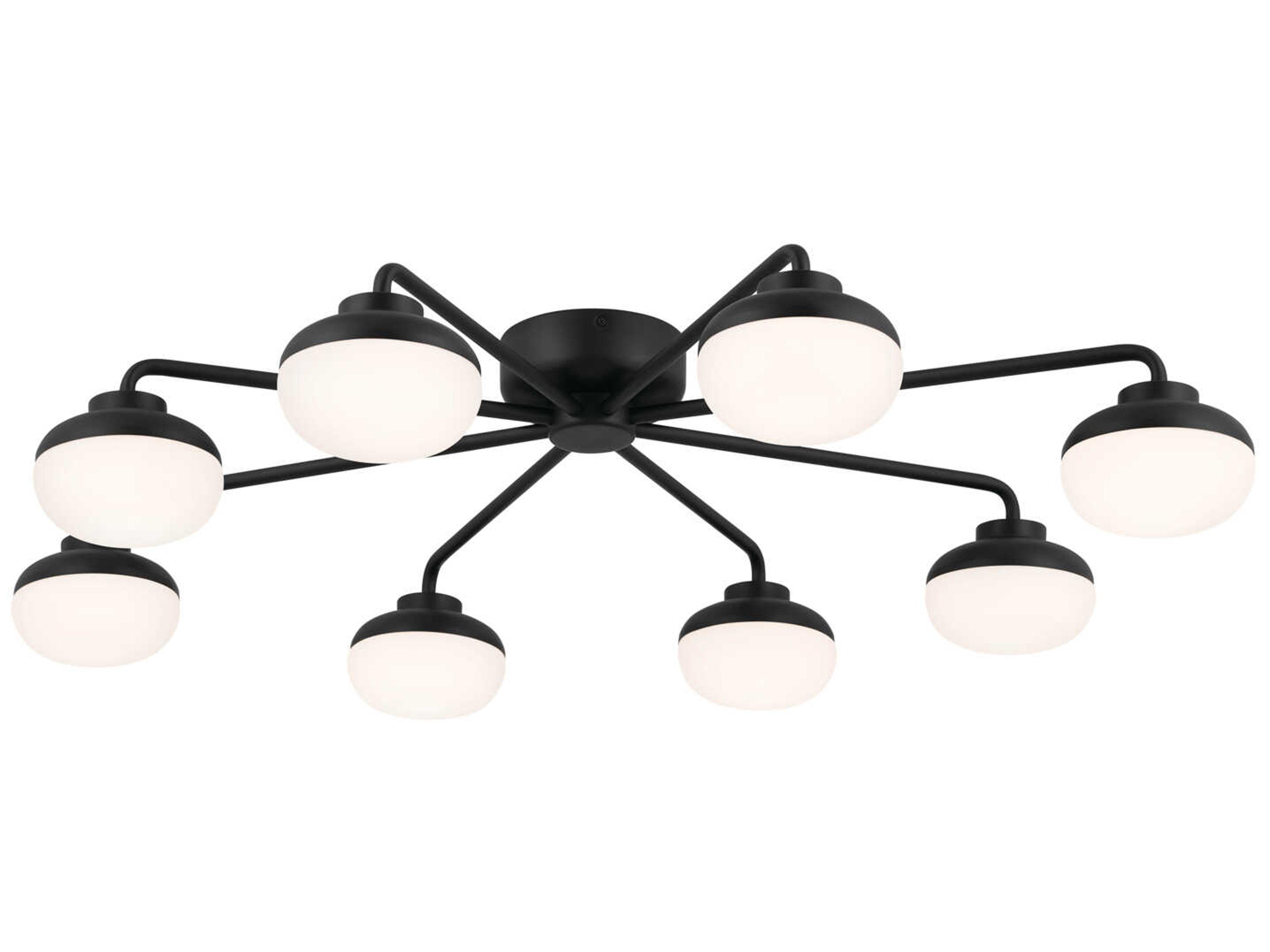 Remy 8-Light Black Glass LED Semi Flush Mount