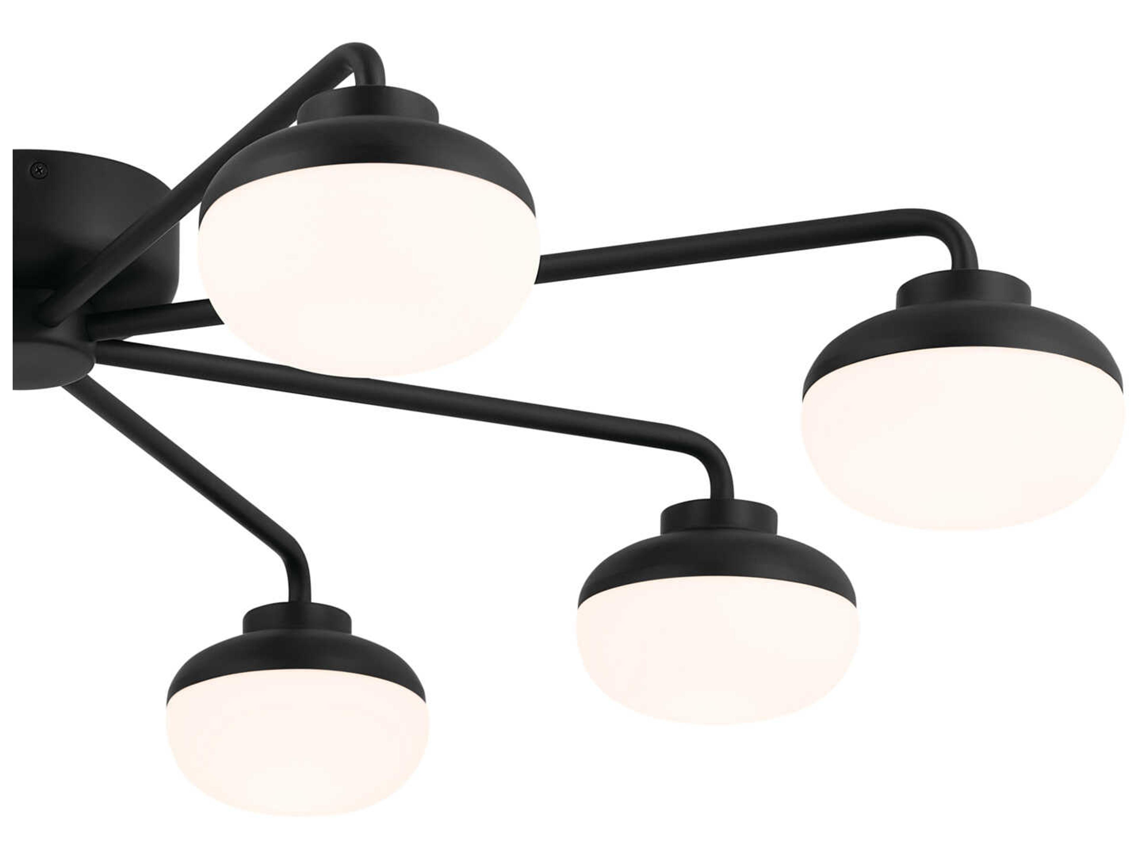 Kichler Remy 8-Light Black Glass LED Semi Flush Mount